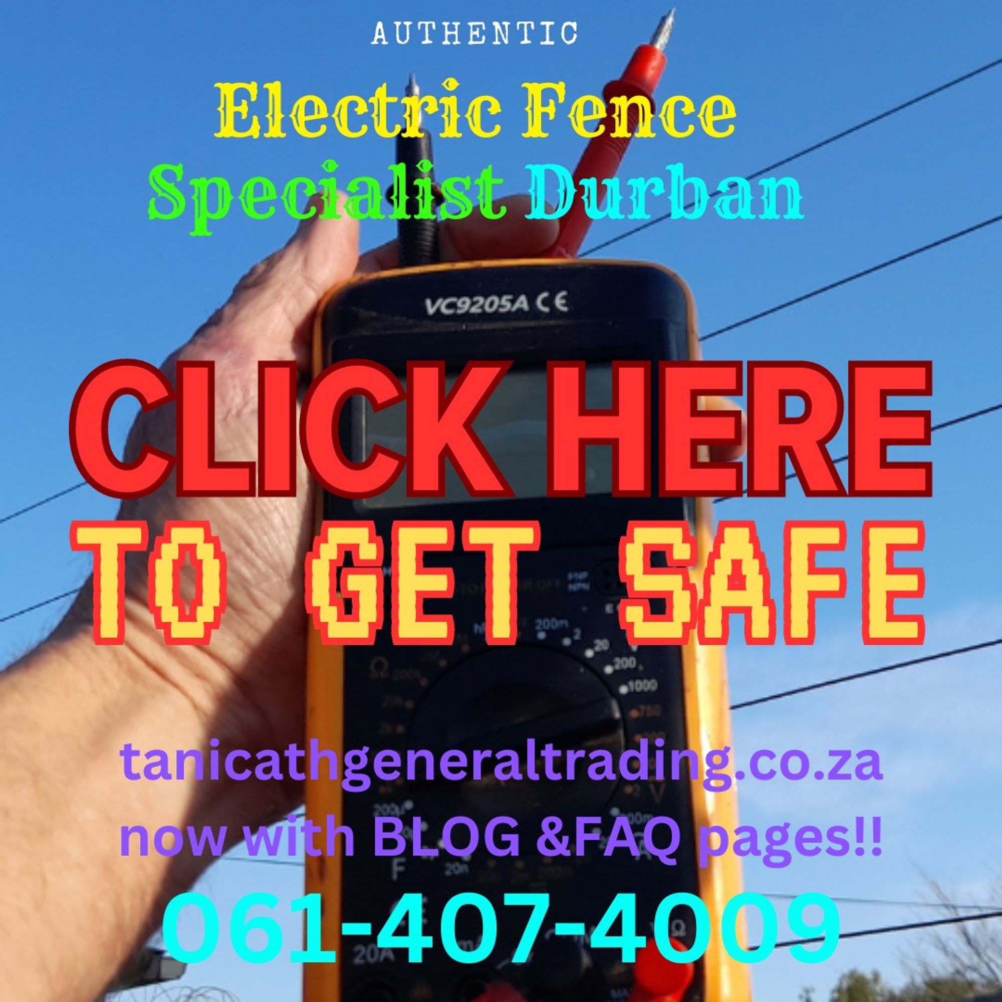 Click here to get safe! 
Electric Fence Specialist Durban. 
Certified & registered & accredited. Ballito to Durban to South Coast to Shelly Beach
COC Certificate of Compliance is Law.
#nemtek #jva #coc #stafix #regal #securitysuperstore #securityhyperstore #centurion #dhua #hikvision #cctv #cameras #nearme #installernearme #allianc #securityfencing #electricfnece #electricfencing #electricfences #specialist #homeandgarden #alarm #armedresponse #compliance #compliant #durban #ballito #umdloti #durbannorth #lalucia #estateagents #durbanestateagents #propertymanagement #kzn