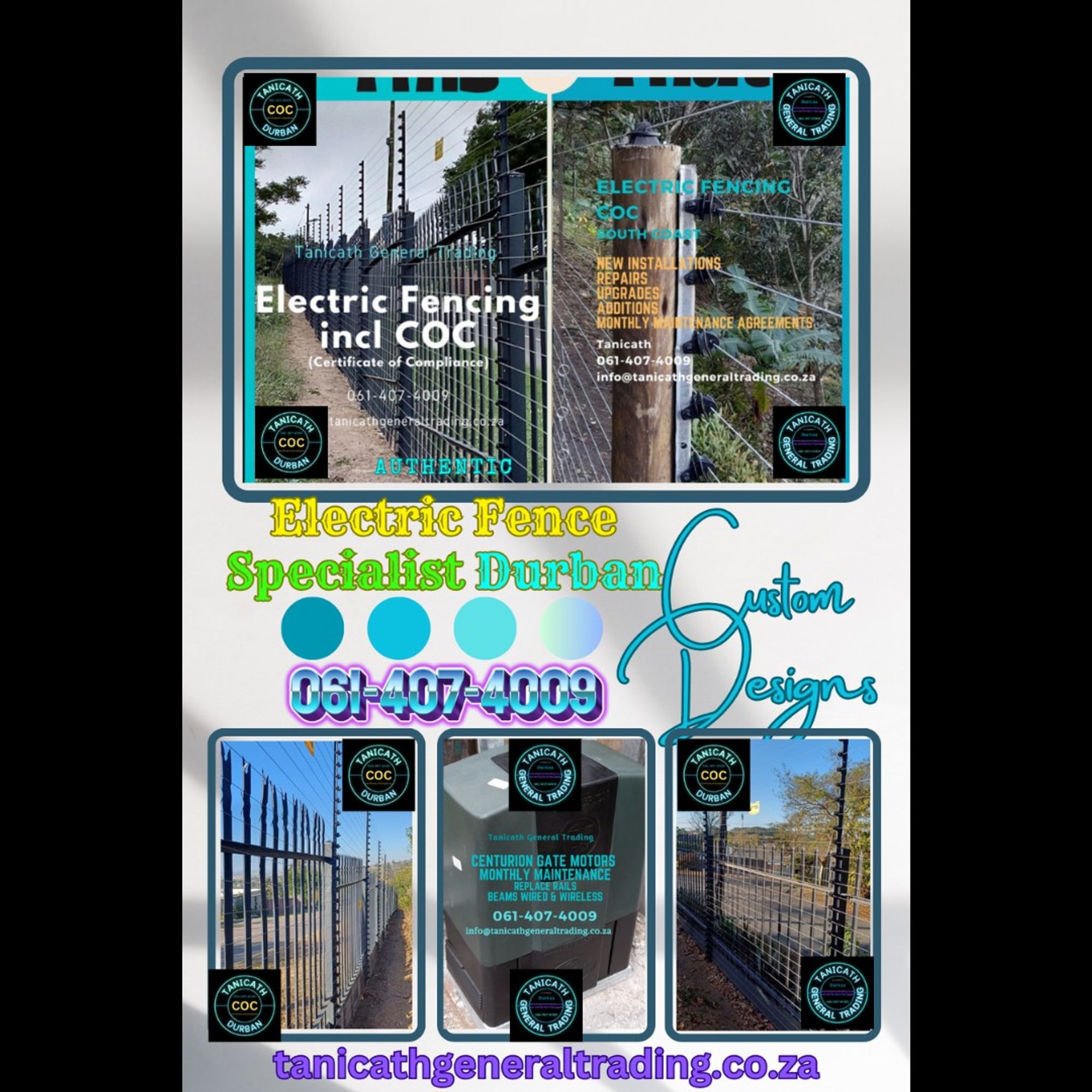 Custom Designs Electric Fence Specialist Durban.
No Contract Month to Month Monthly Maintenance.
CCTV | Intercom Systems | Gate Motors | IDS Alarm Systems | Solar Spot Lights
#securityfencing #coc #propertymanangement #estateagents #propertyrentals #holidayhomes #electricfence #allianc #electricfences #electricfencing #electricfencespecialistdurban #alarm #fence #nearme #installernearme #perimeteralarm #hjomeandgarden #design #trends #trending #durban #ballito #durbannorth