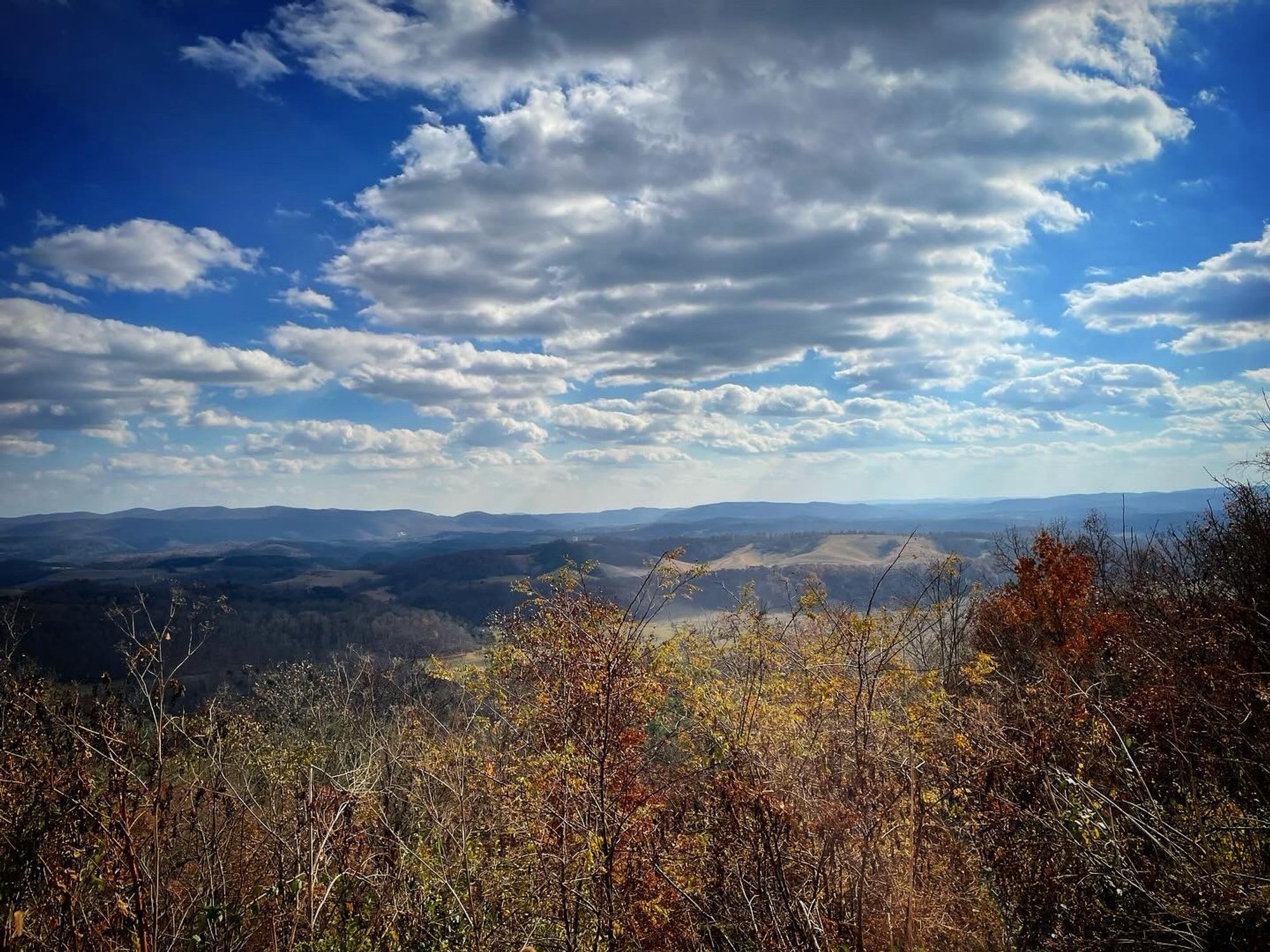 The view of Draper Valley from the Draper Valley Mountain Overlook near Pulaski, Virginia