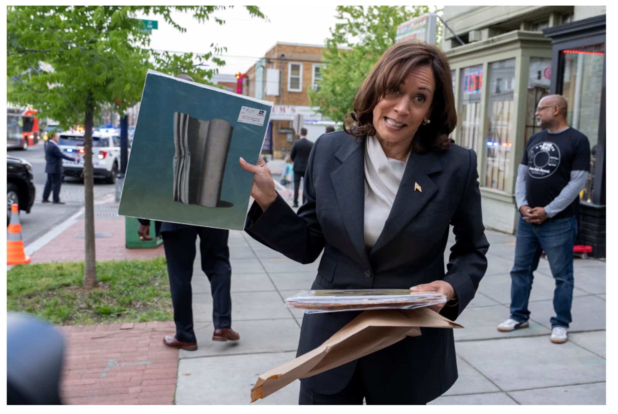 Kamala Harris holding a vinyl record of The Caretakers "Everything At The End Of Time" in that meme which is so hot right now. 

(how many records would that actually take?)