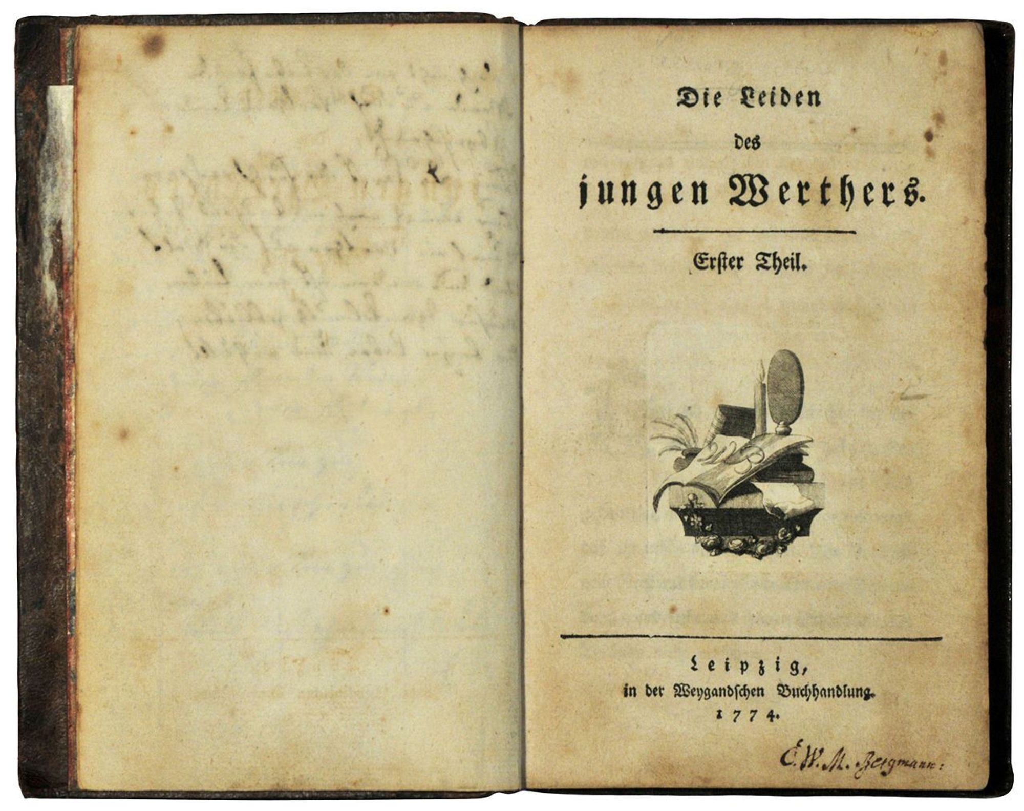 Cover page of the first edition of The Sorrows of Young Werther