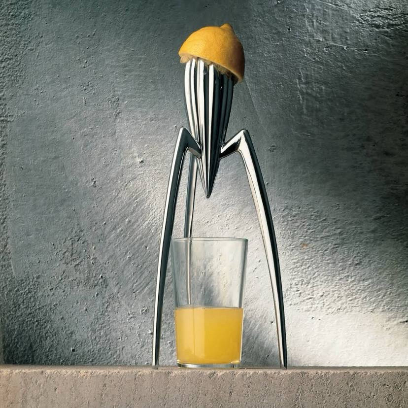 Alessi citrus squeezer. Mirror polished tripod style highly designed