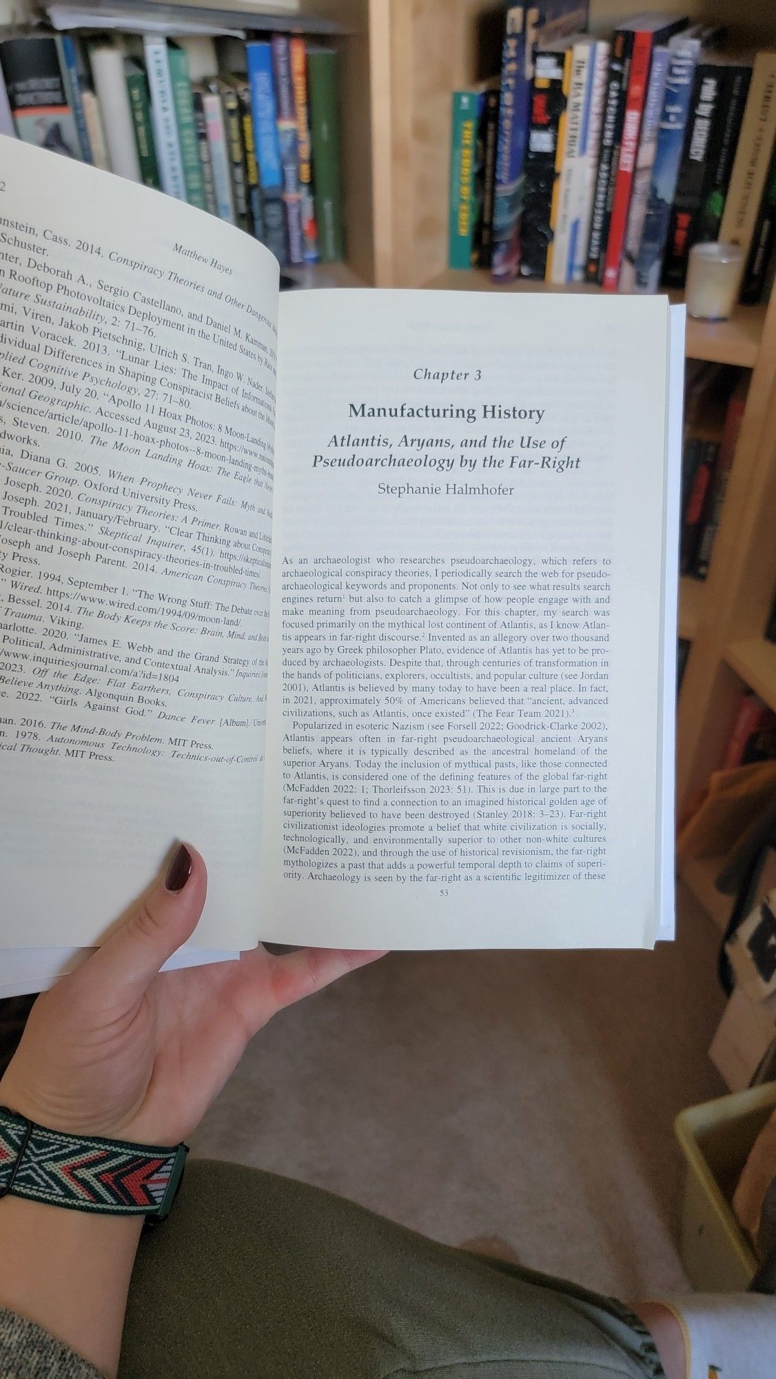 First page of my chapter, titled "Manufacturing History: Atlantis, Aryans, and the Use of Pseudoarchaeology by the Far-Right"