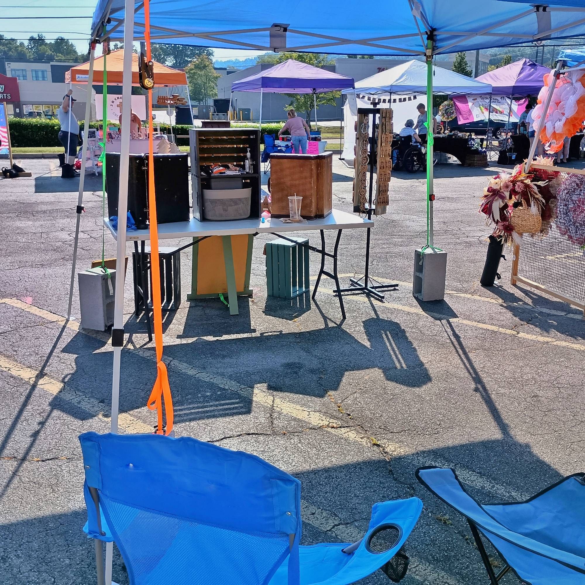 Our view at a smaller farmers market set-up.