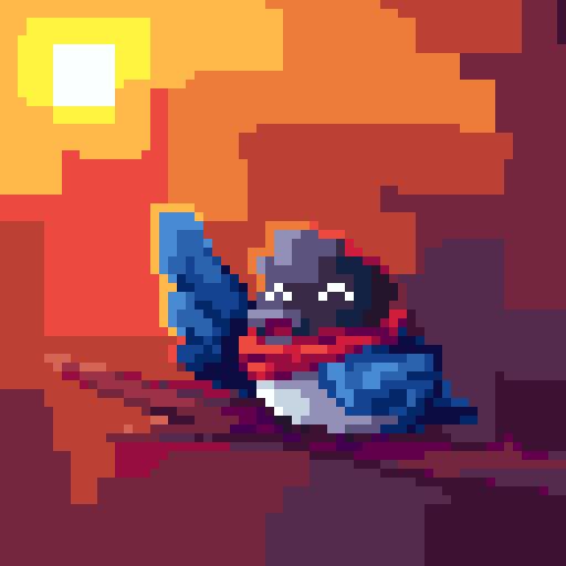 A blue bird chirpin away in the sunlight