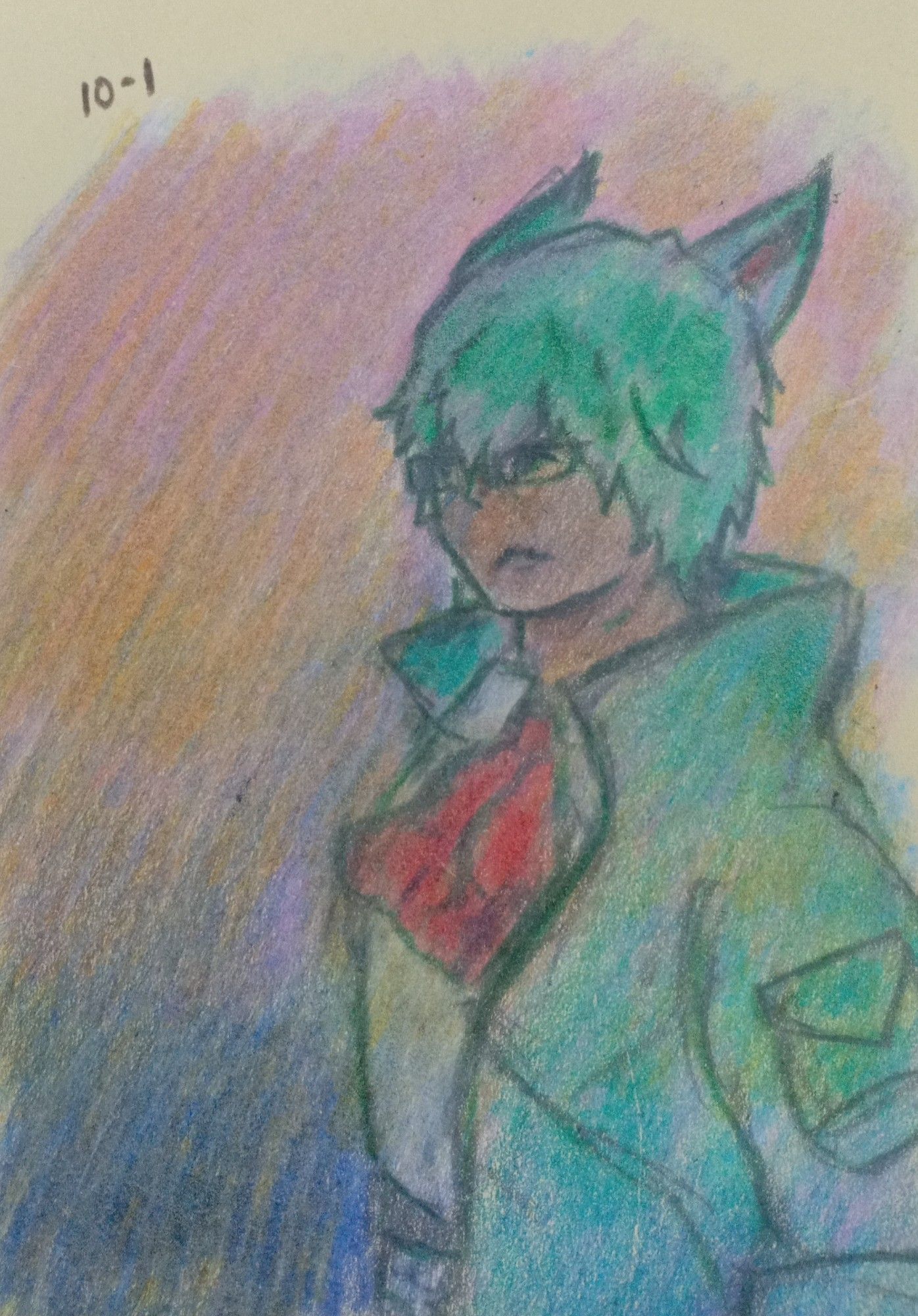 Color pencil drawing of Koana. He looks to left