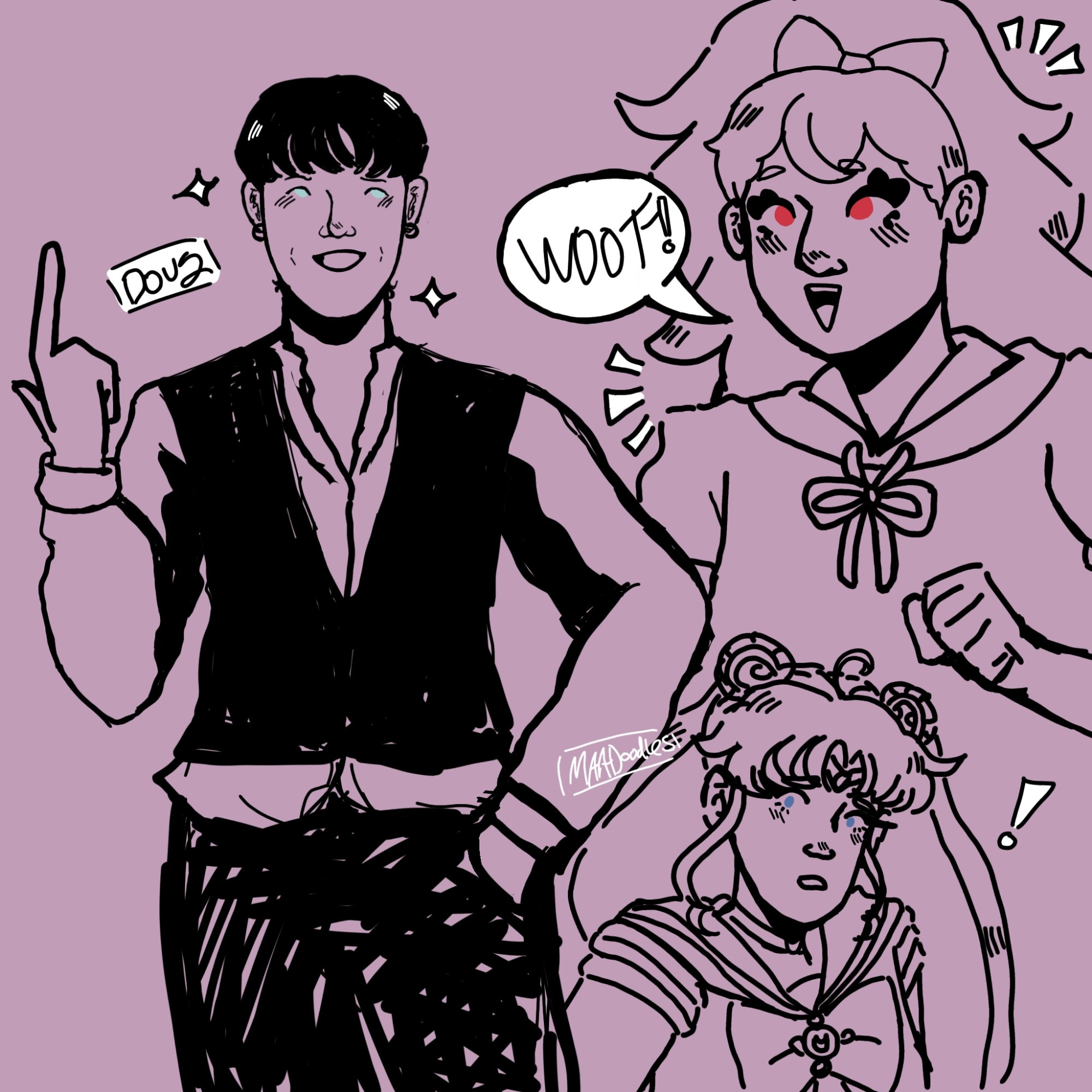 Doug Van Housen, Komugi Inukai and Sailor Moon