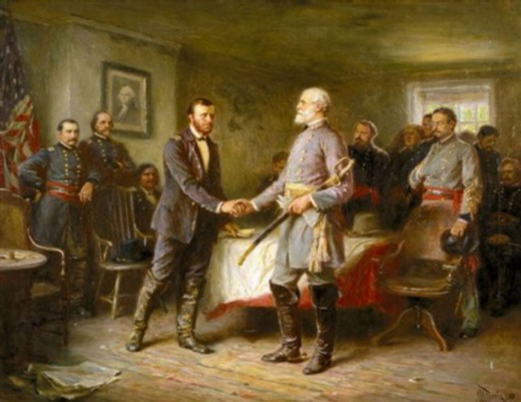 Painting of the surrender at Appomattox