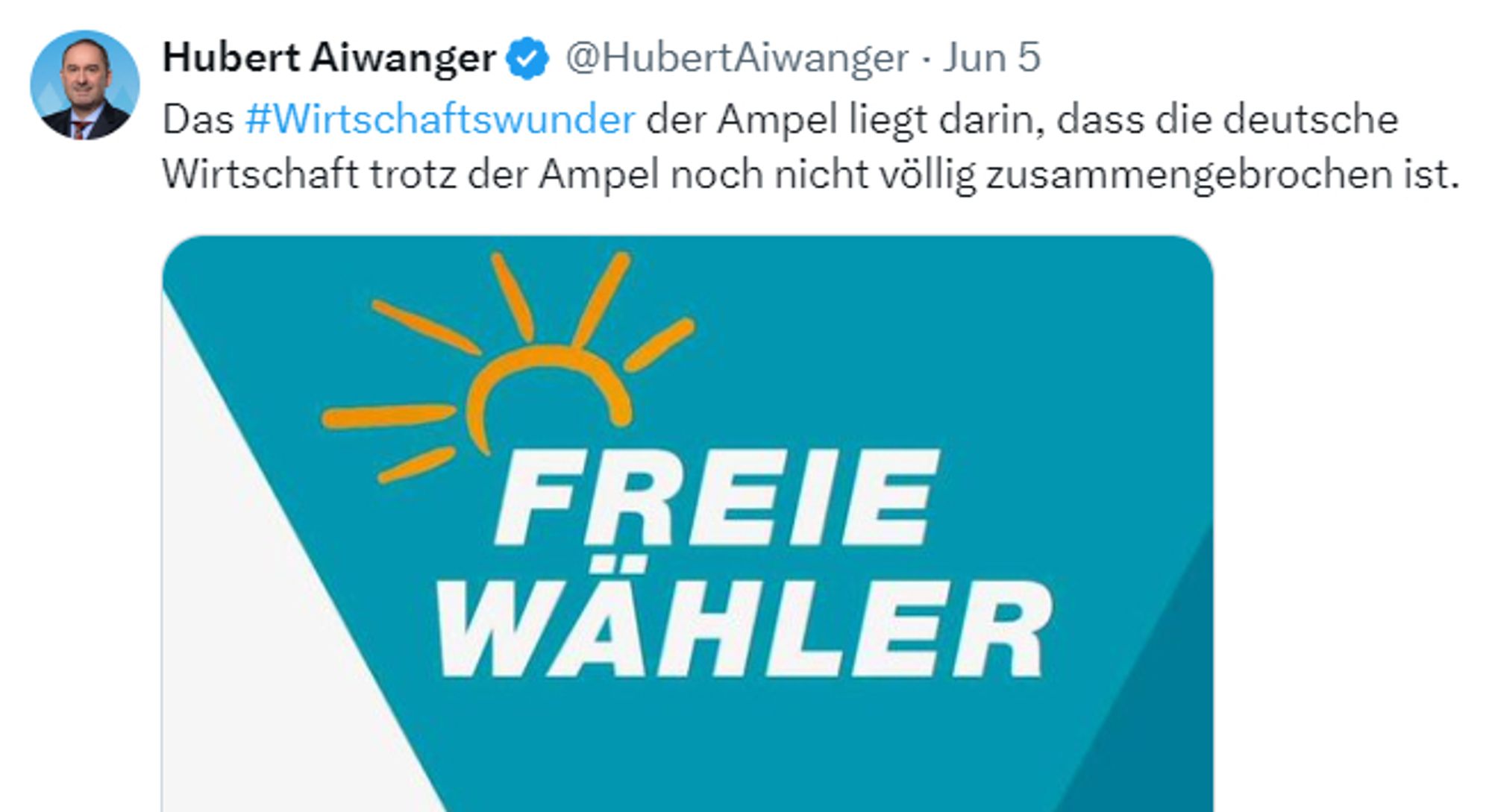 Das #Wirtschaftswunder der Ampel liegt darin, dass die deutsche Wirtschaft trotz der Ampel noch nicht völlig zusammengebrochen ist.