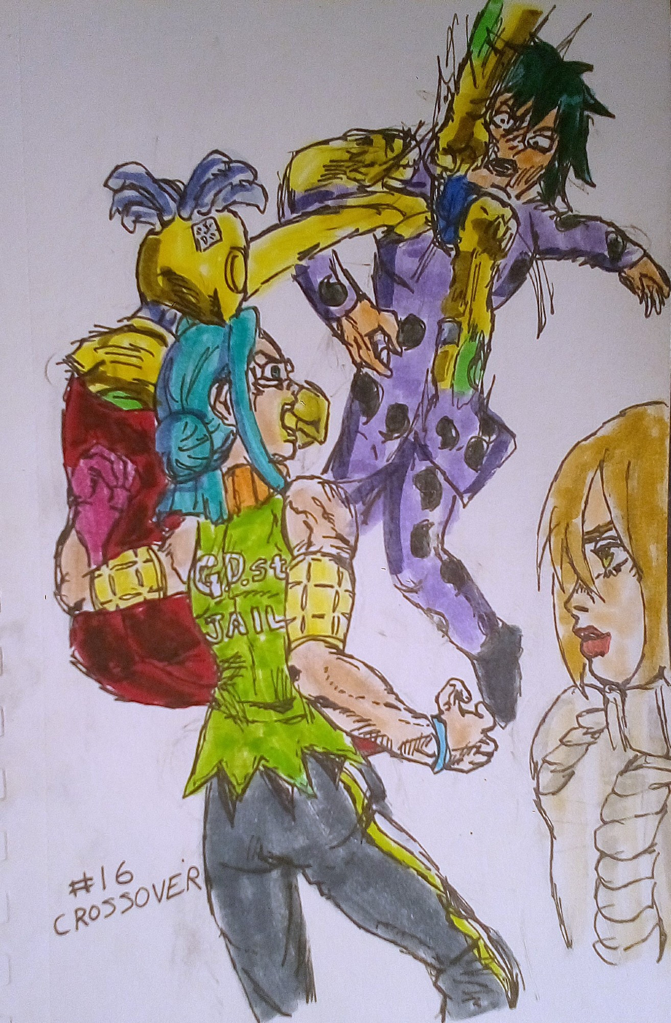 Kiyomi as Ermes Costello beating down Nakajima as Sports Maxx with her stand remembering Sachiko as Gloria Costello