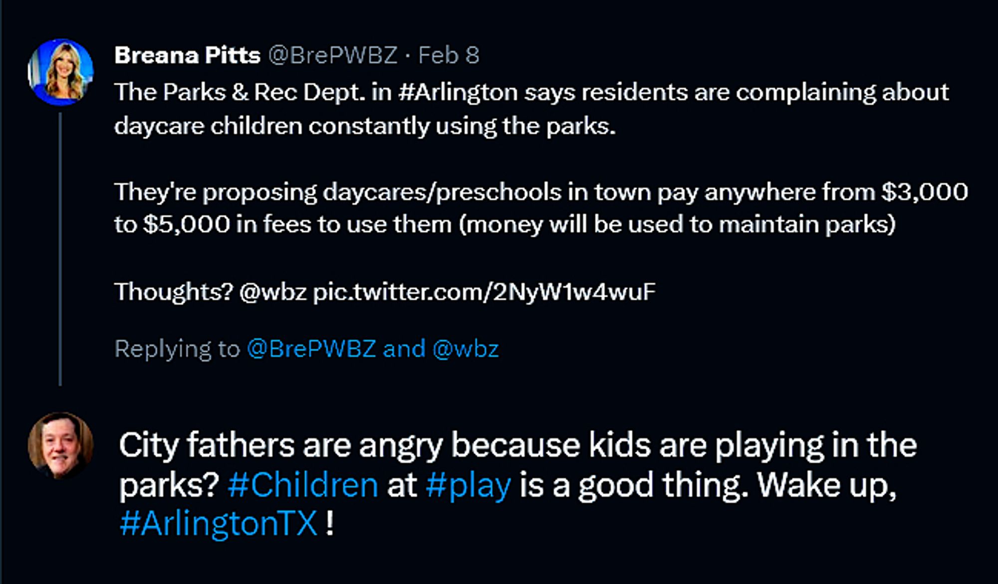 Arlington Texas city fathers are angry because kids are playing in the parks? Children at play is a good thing. Wake up, #ArlingtonTX !