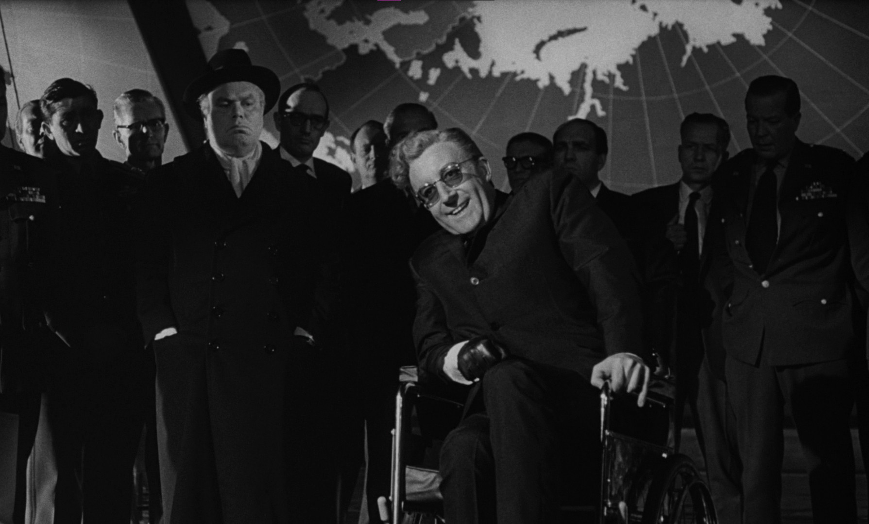 Dr. Strangelove himself, played by Peter Sellers as one of the three characters he portrays in the film (fooled me at first).