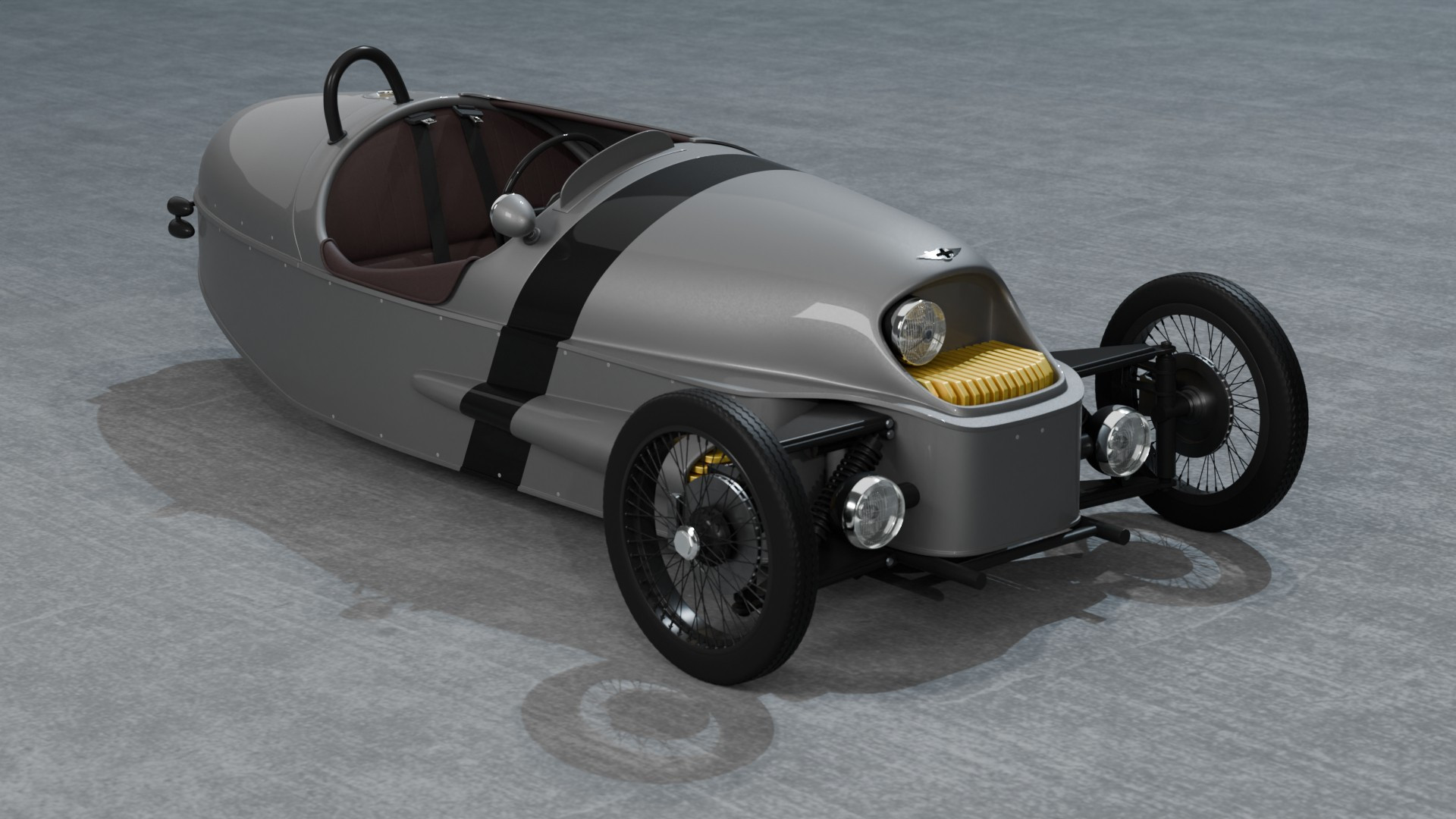 Morgan EV3 Electric Vehicle 3d Render