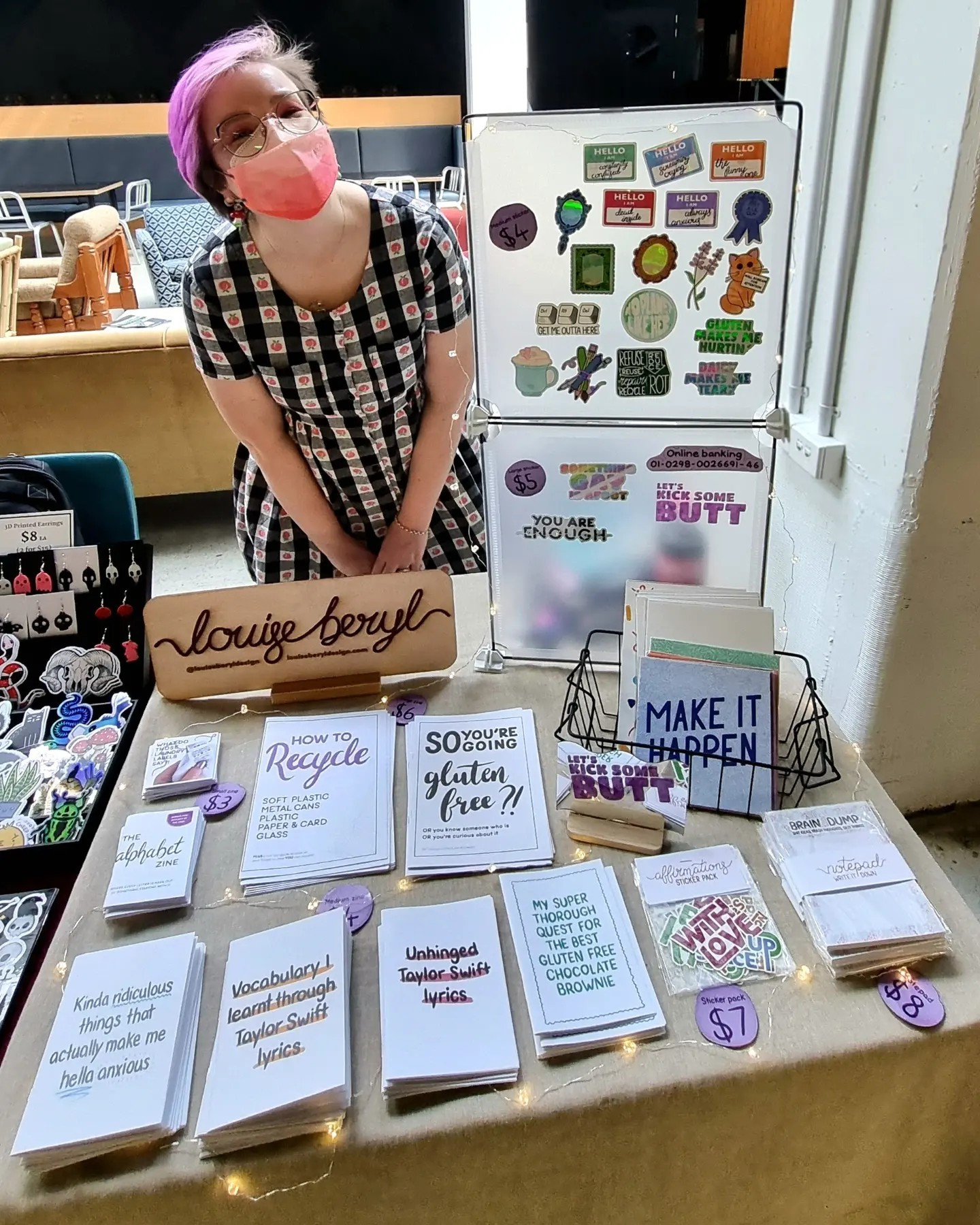 A photo of Louise at her market stall