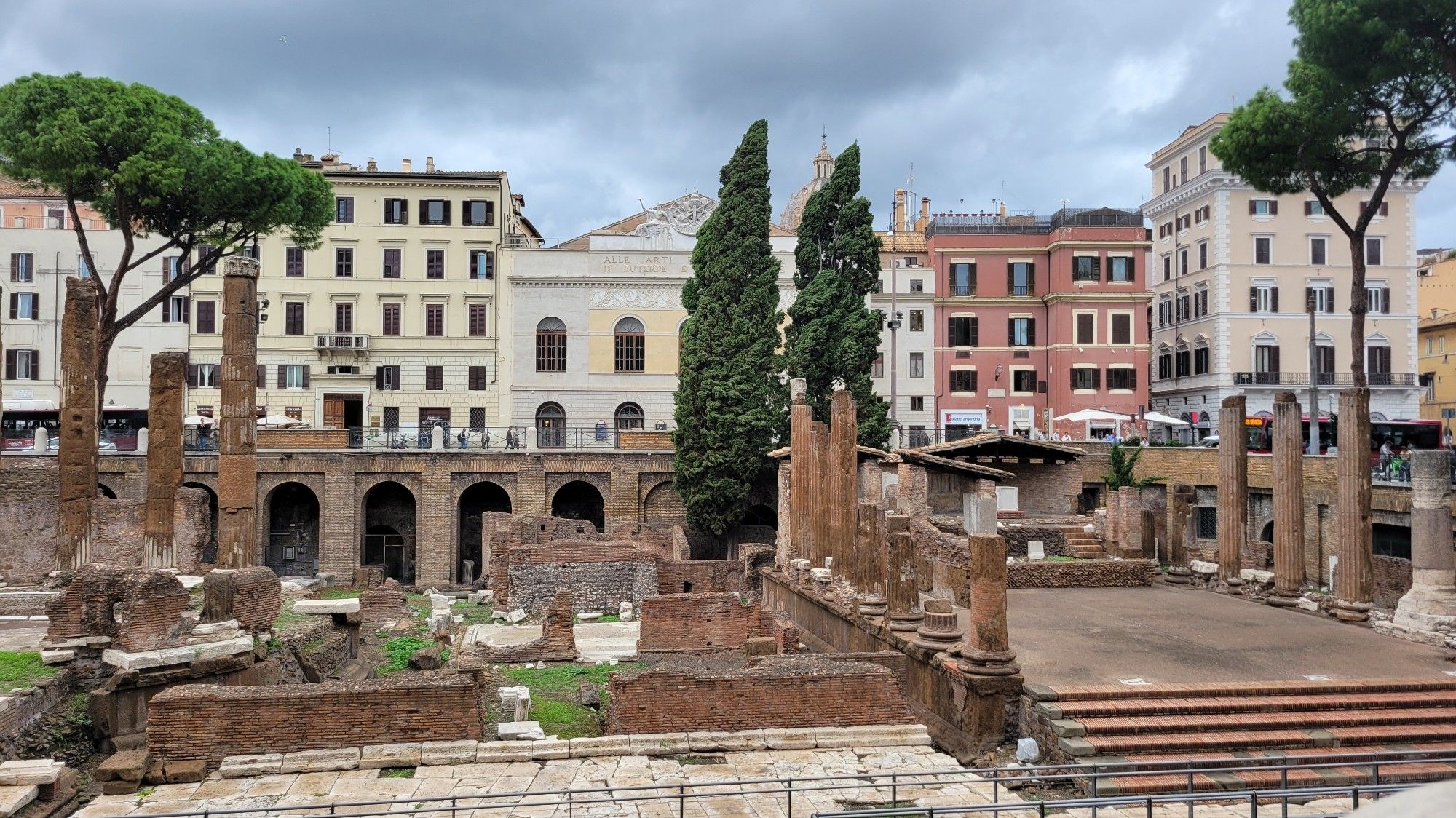 Ancient roman temple ruins where Julius Caeser was assassinated