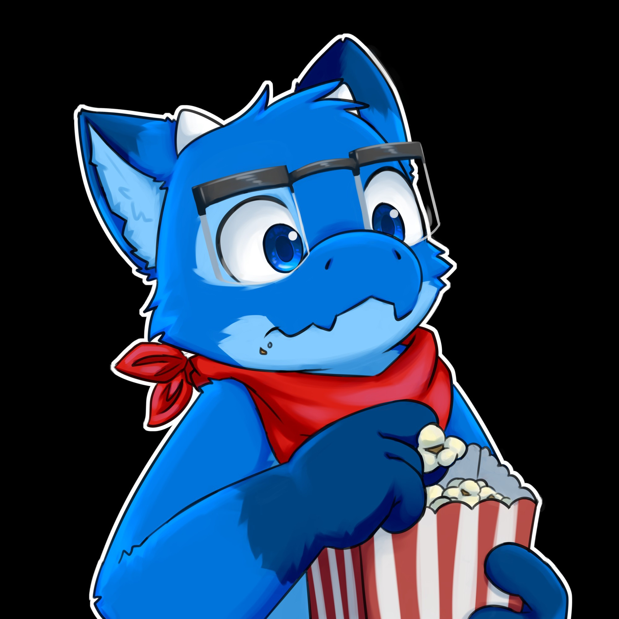 MonMon is eating popcorn, observing how a drama fold out.