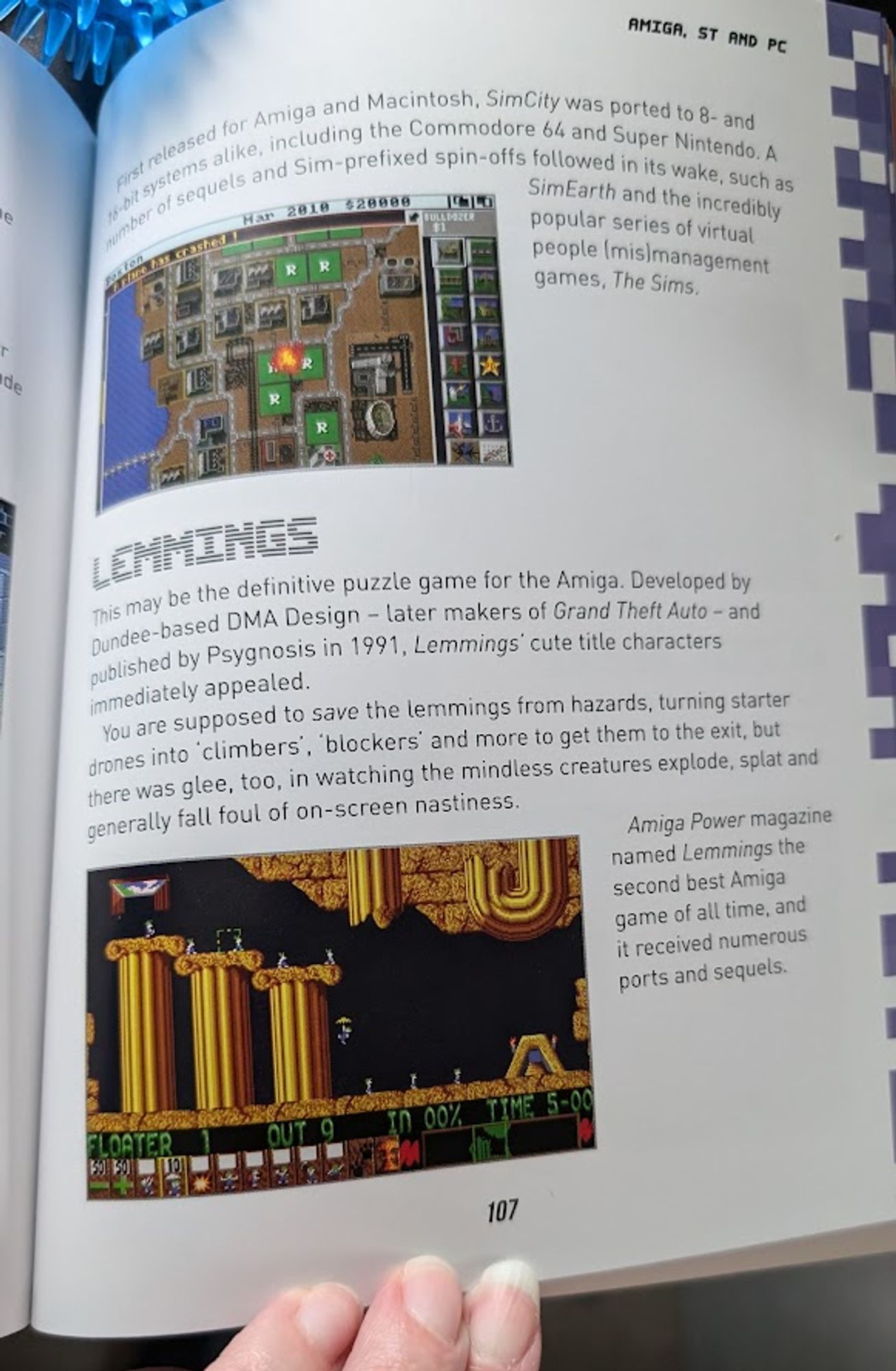 Page of Retro Gaming showing SimCity and Lemmings.