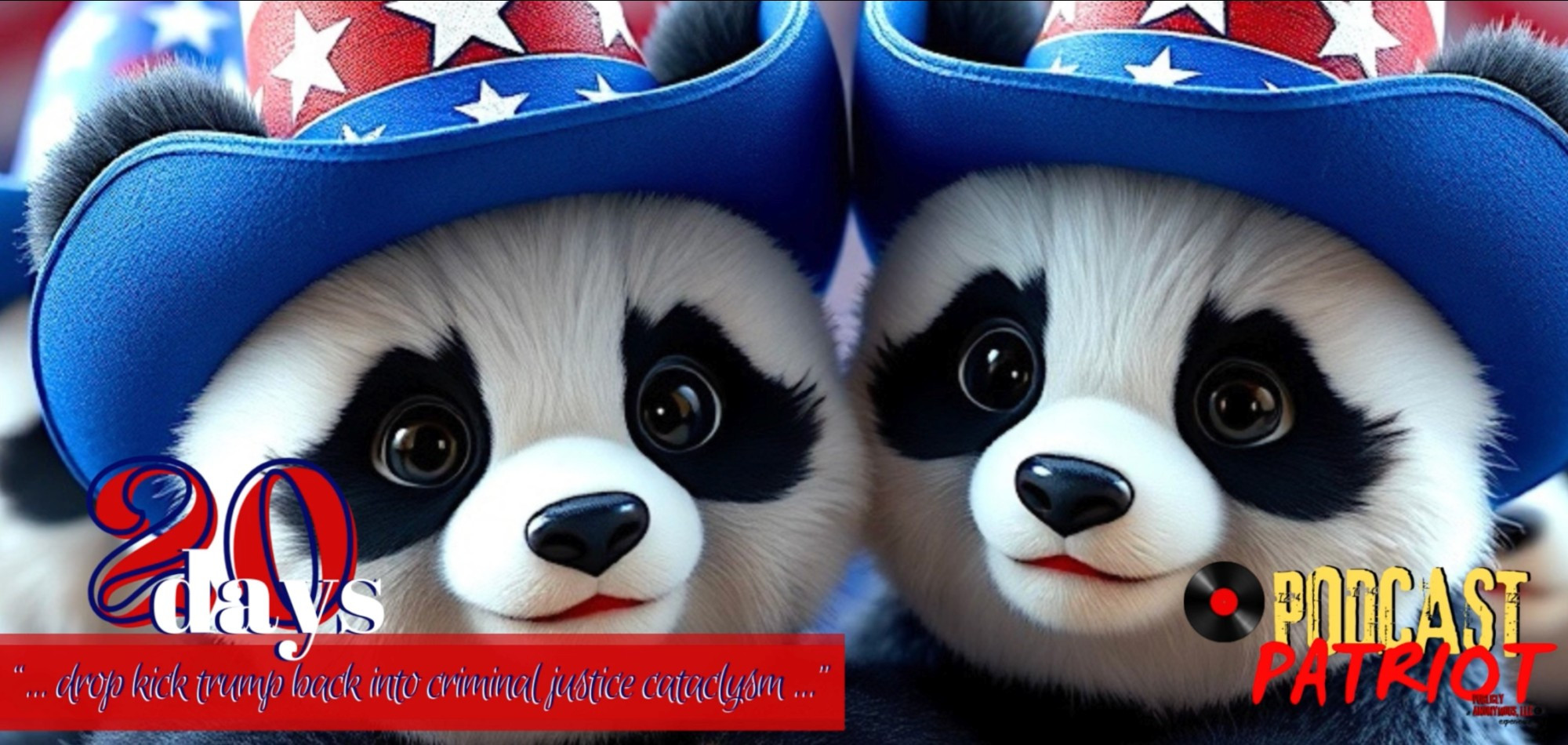 patriotic pandas wearing stars and stripes cowboy hats