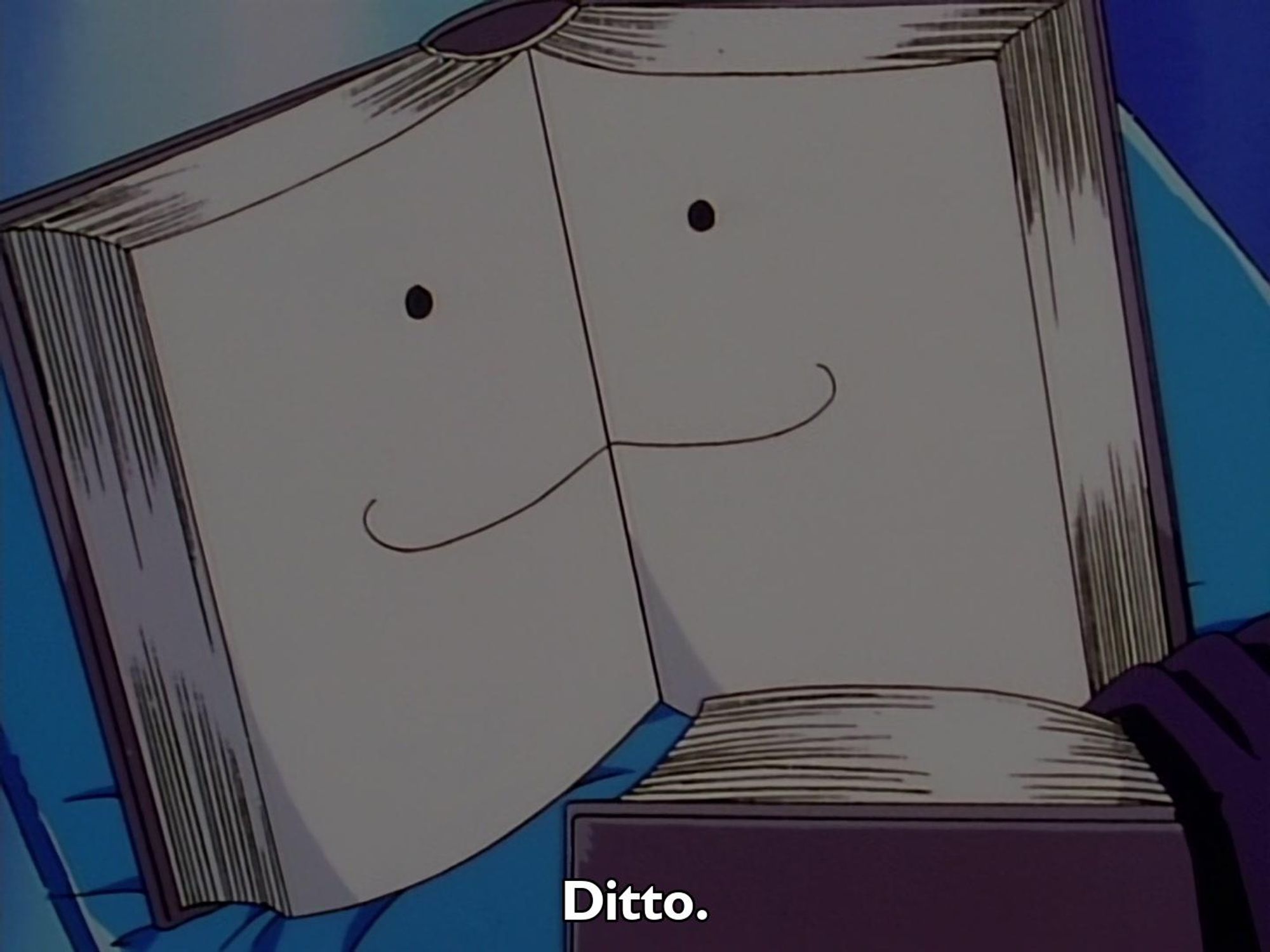 Pokemon - Season 1 Episode 37 - Ditto's Mysterious Mansion
Frame 1476/2351
Caption: Ditto.

Timestamp: 00:13:31.5