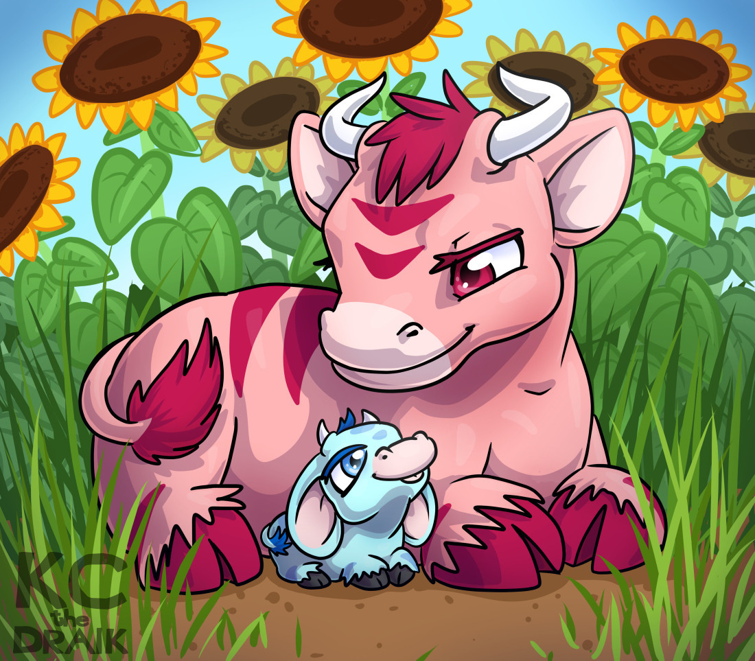 #neopets #kau #cow #art #sunflowers