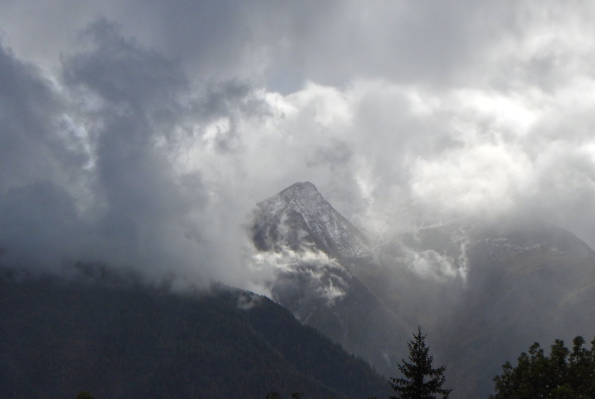 Cloudy mountain view