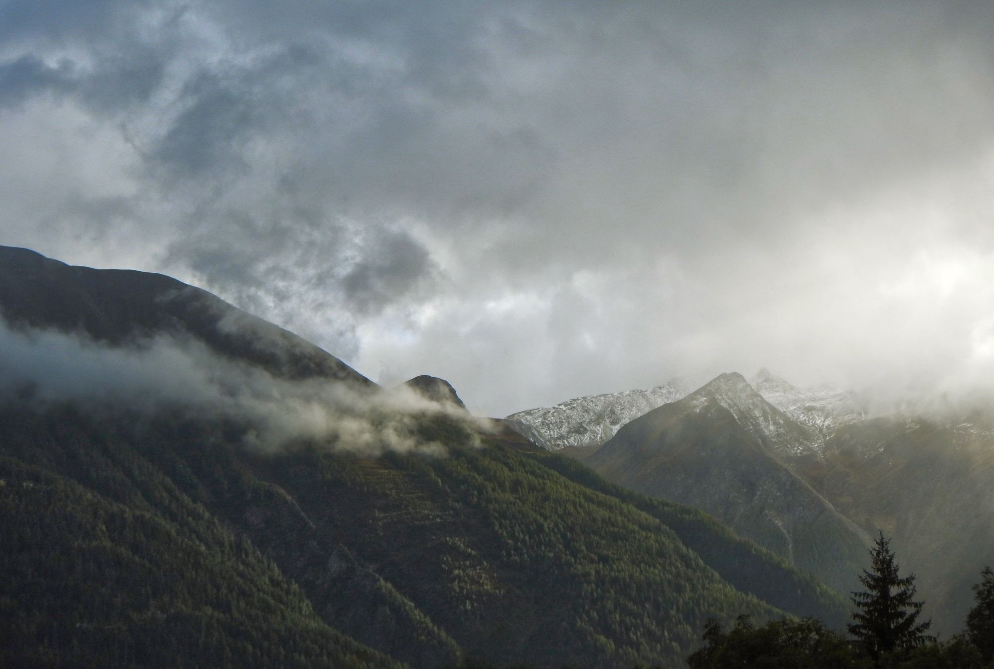 Cloudy mountain view