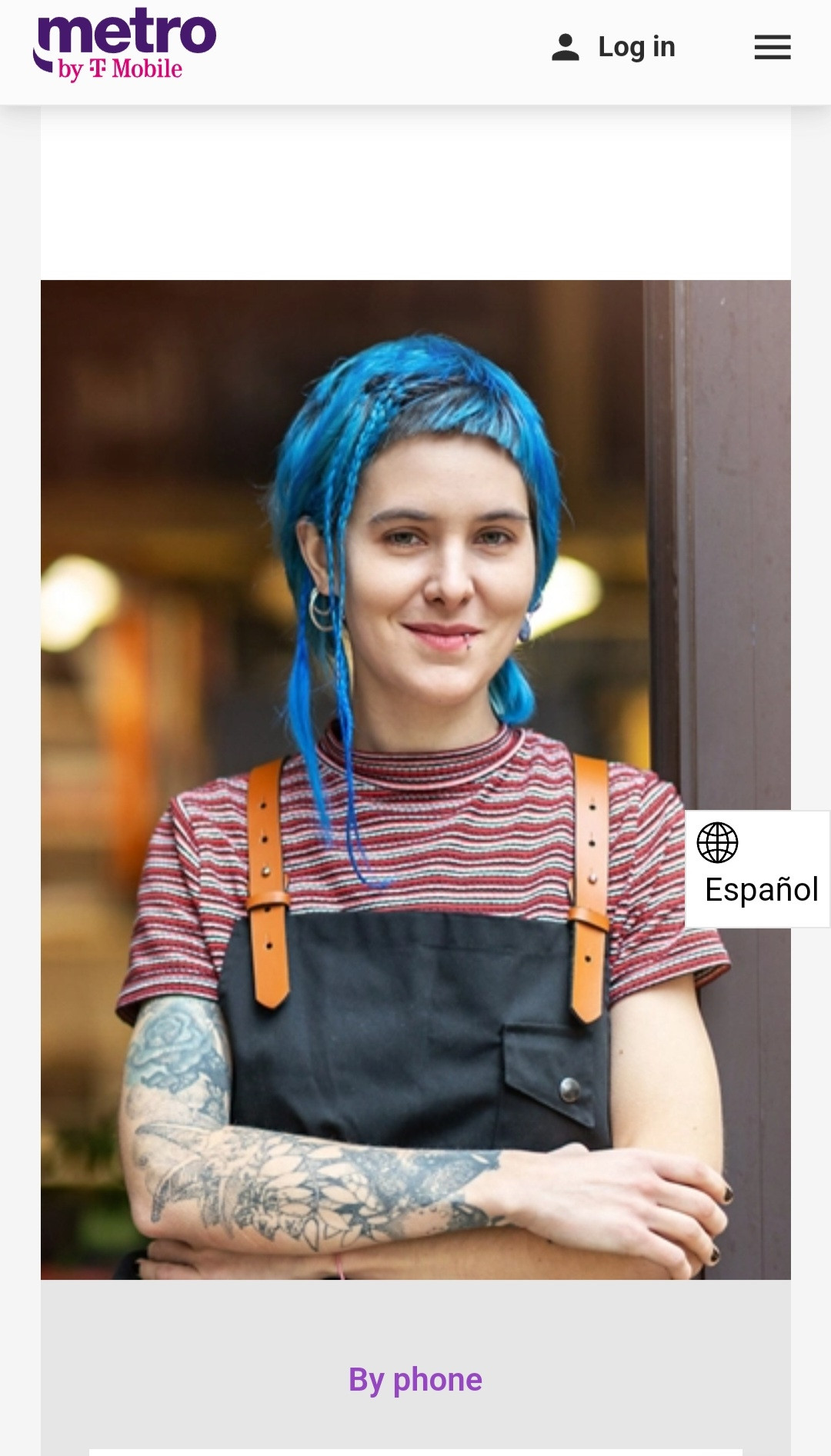 Young woman dressed like blue haired raggedy anne doll.