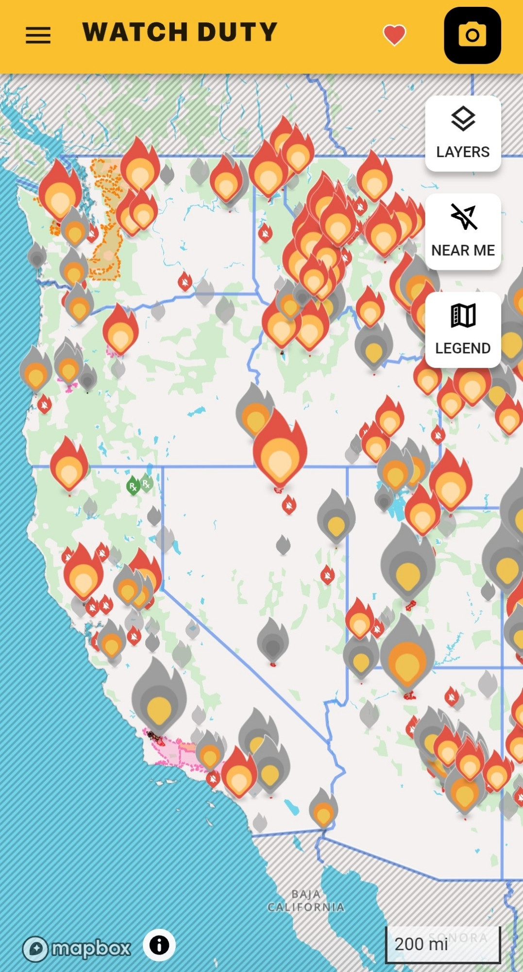 A pic of the entire west coast on fire