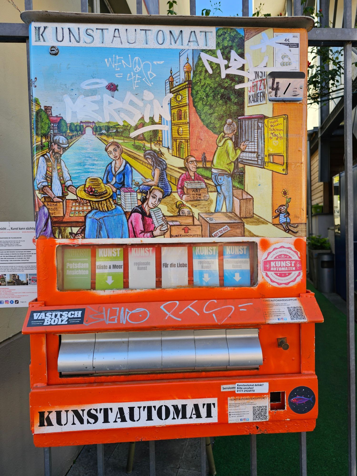 For just a couple of euros you can get from this vending machine art of local Potsdam sights, the coast and ocean, regional art, or art for love.