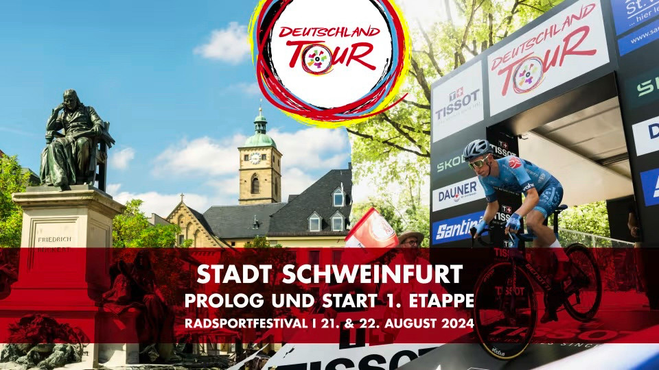 Info Kachel der deutschland tour 2024

STADT SCHWEINFURT PROLOG UND START 1. ETAPPE RADSPORTFESTIVAL | 21. & 22. AUGUST 2024