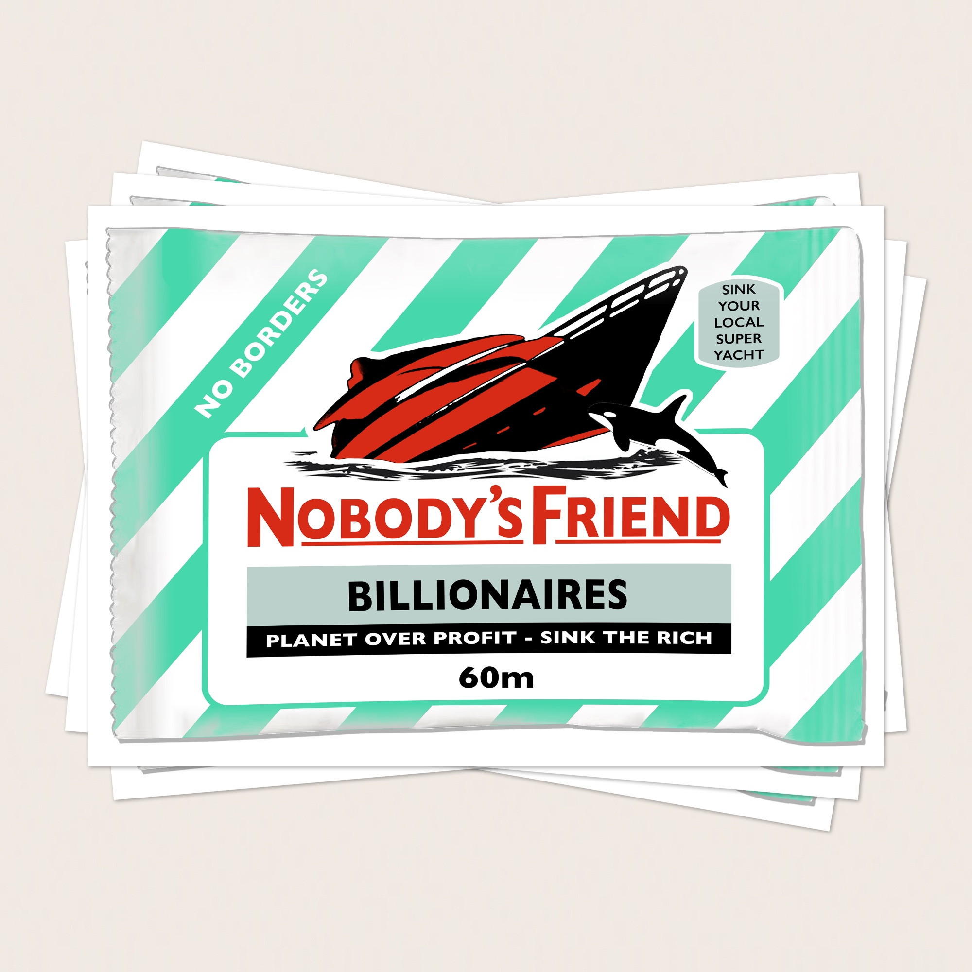 aufkleber fishermansfriend style mit Nobodys friend Schriftzug Geschmack billionaires