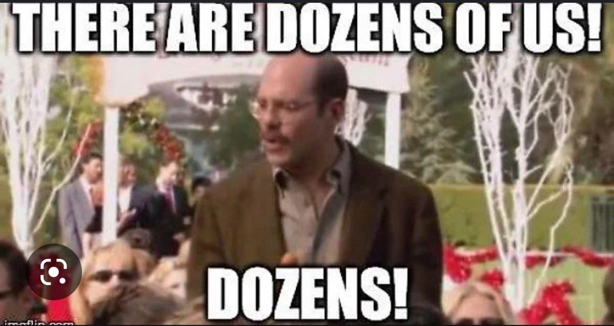 A crunchy screenshot from Arrested Development with impact font text saying “There are dozens of us! Dozens!