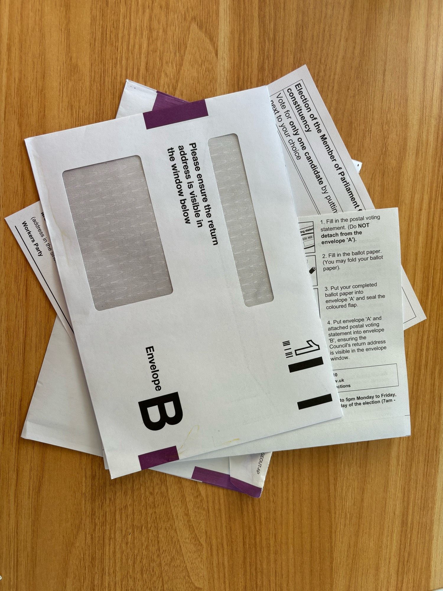 Postal vote paperwork