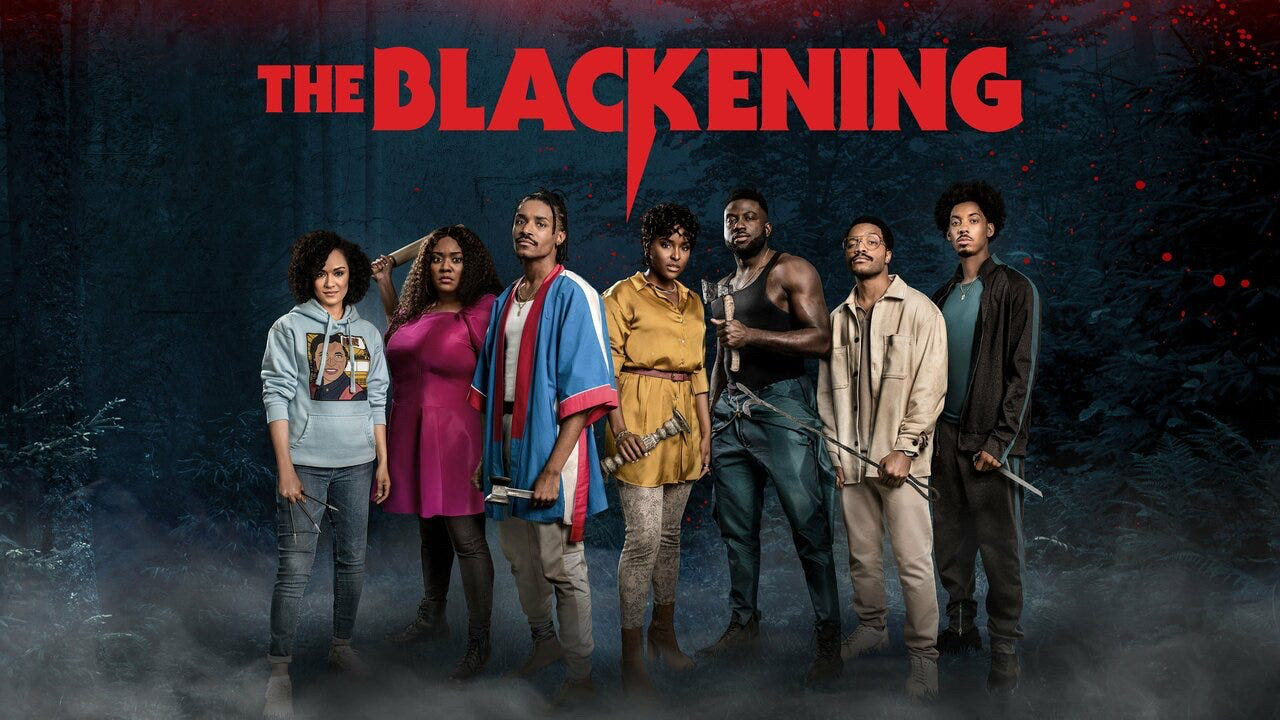 Poster for The Blackening, showing the main character ensemble of seven
Details here: https://www.imdb.com/title/tt11703244/