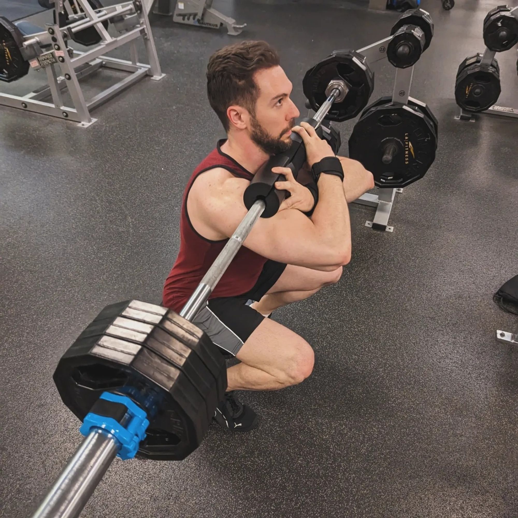 Man doing front squats