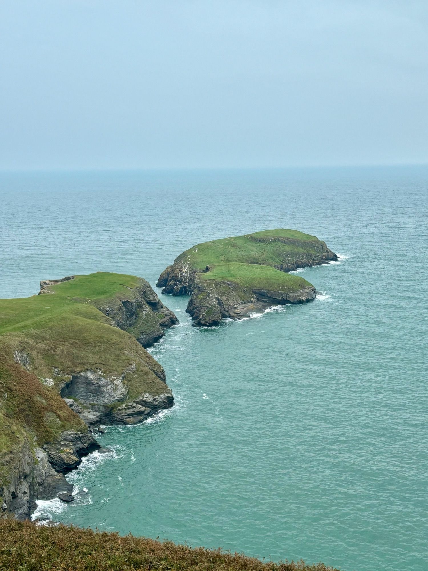 View of Ynys Lochtyn from the coastpath.