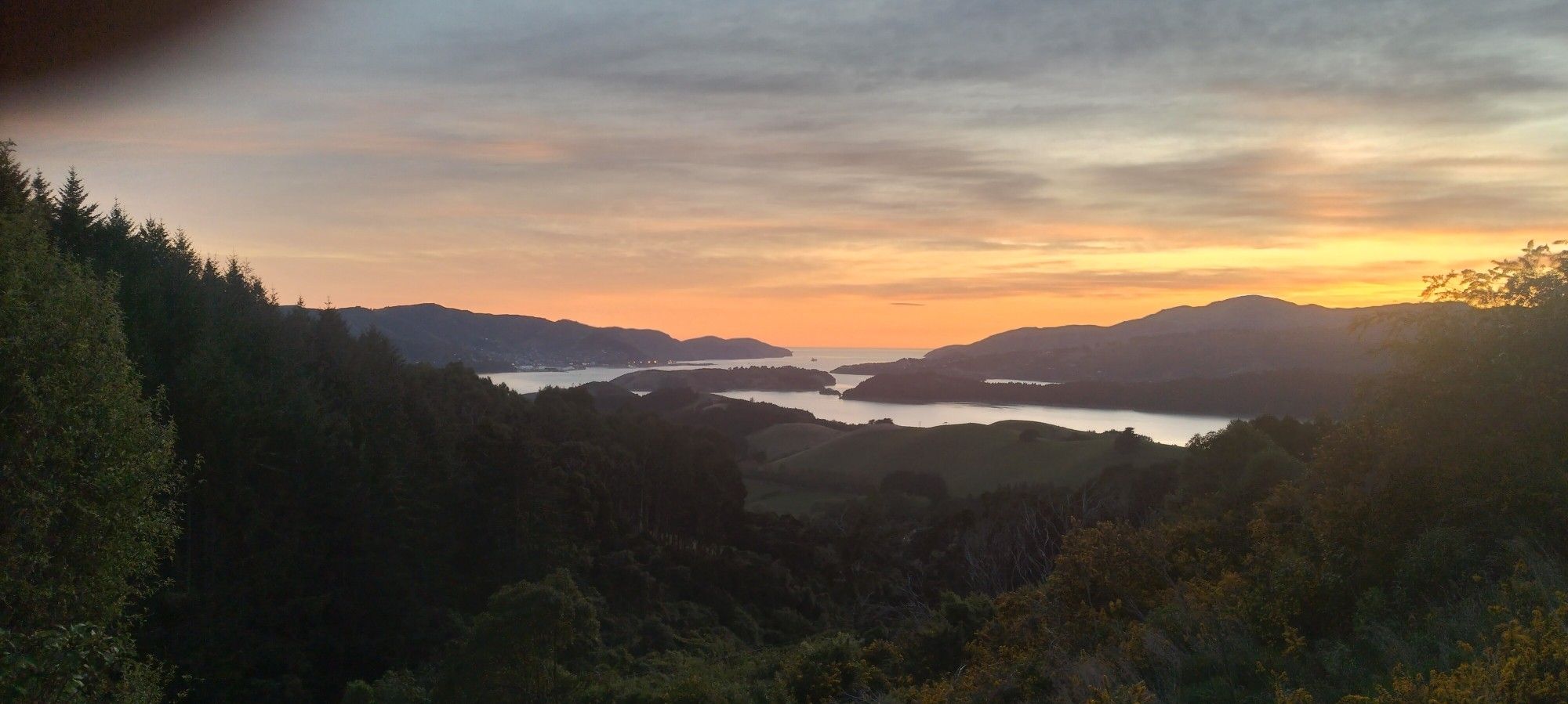 Sunrise from Living Springs, looking towards Lyttelton