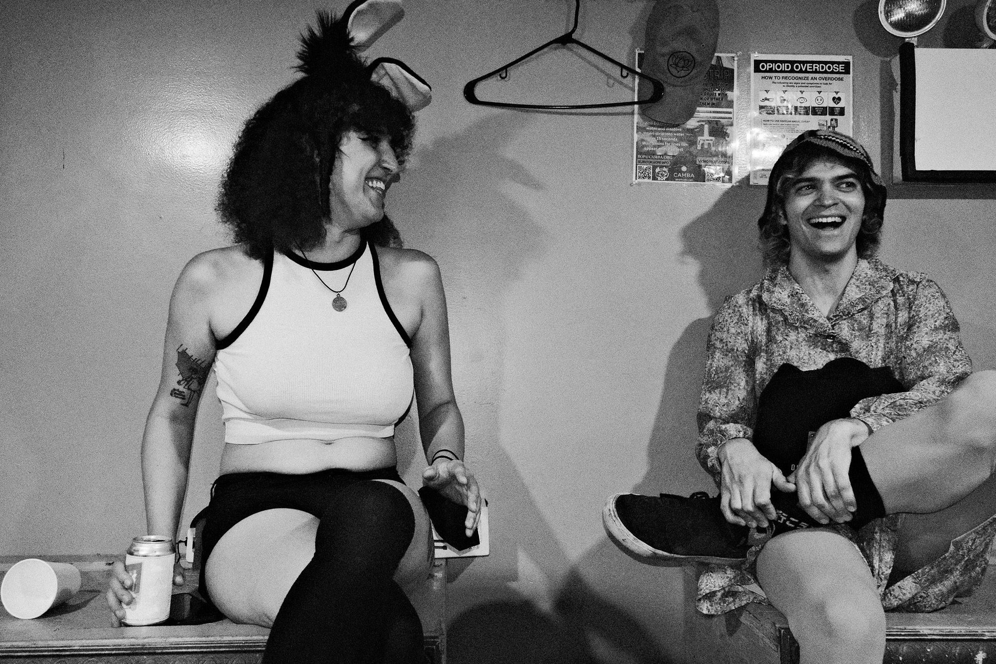 Vi Viana and Kayleigh Malloy sitting down and having a laugh about something