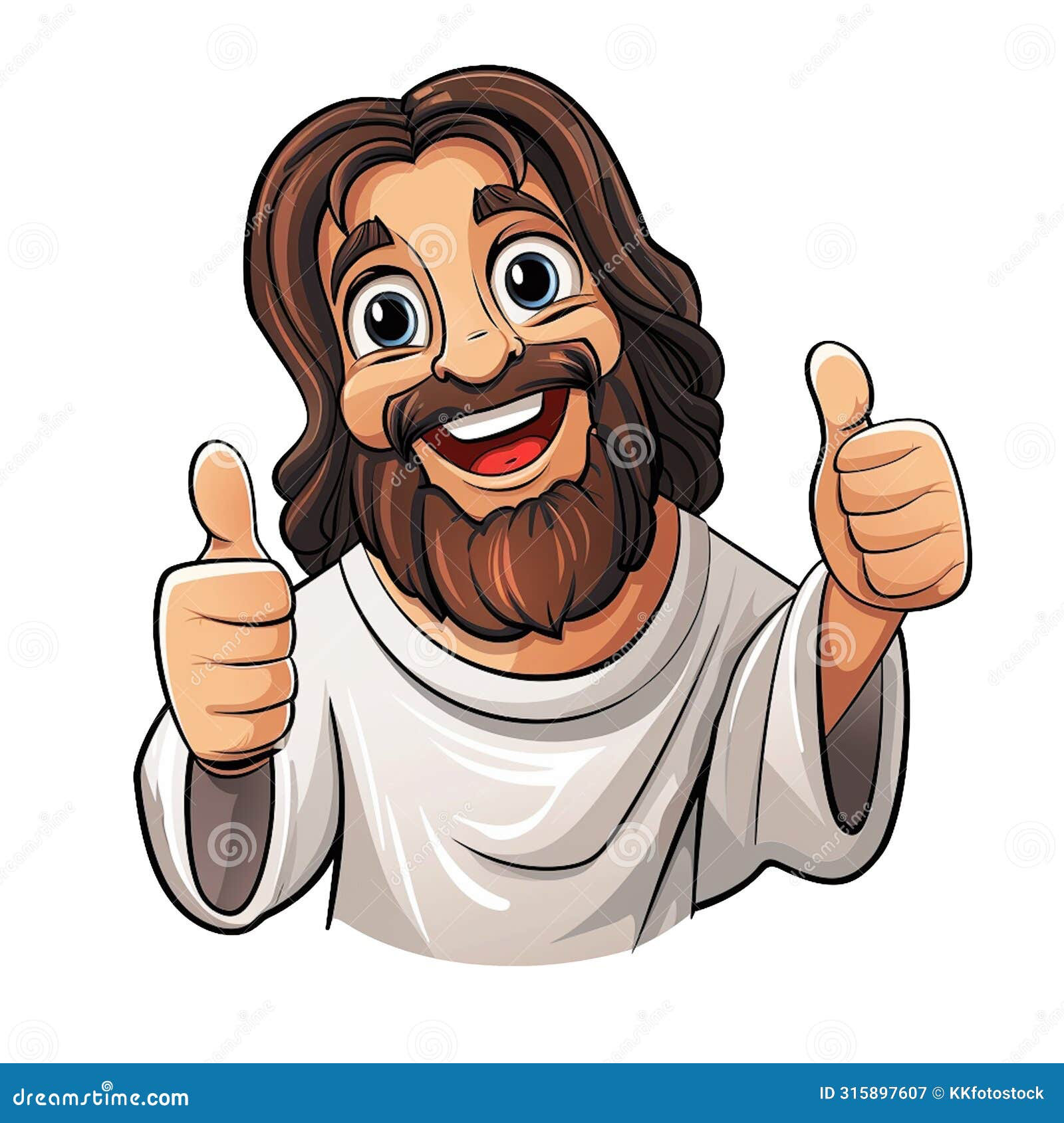 Cartoon of smiling Jesus with two thumbs up