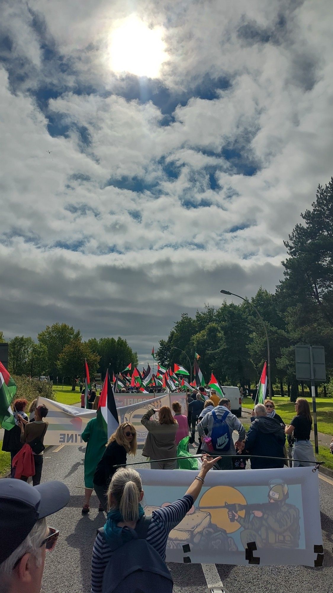 A photo of a Palestine protest at Shannon Airport