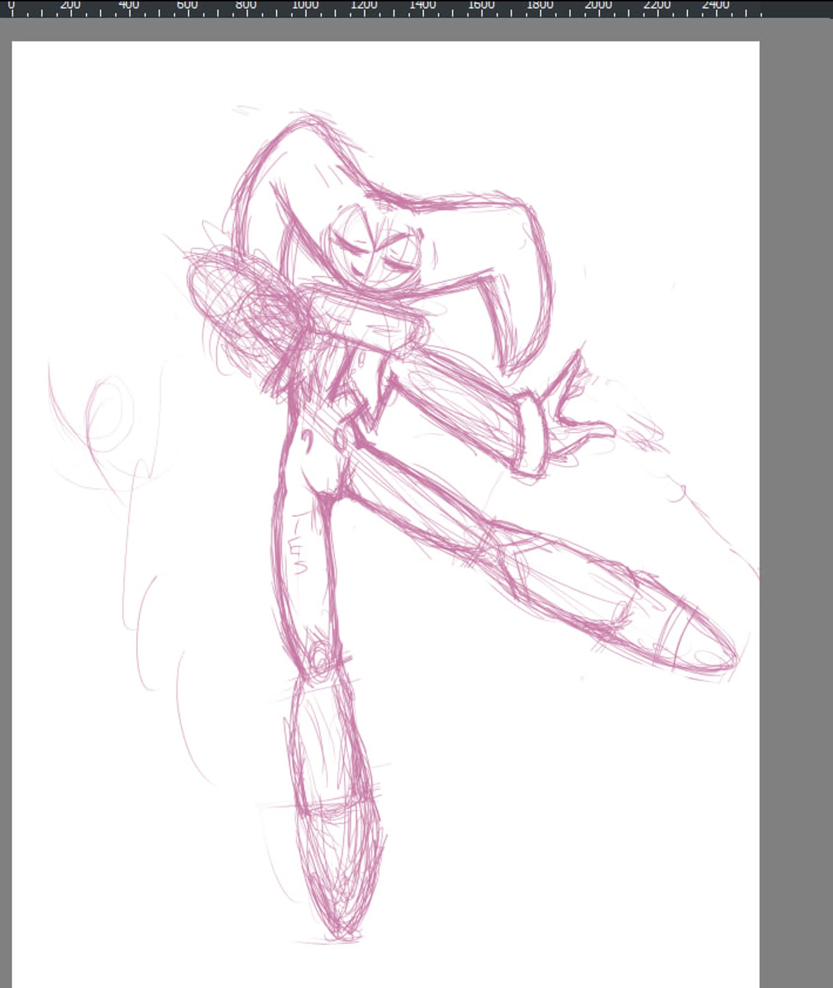 Starting an illustration of NiGHTS from the video game NiGHTS into Dreams/ Journey of Dreams.