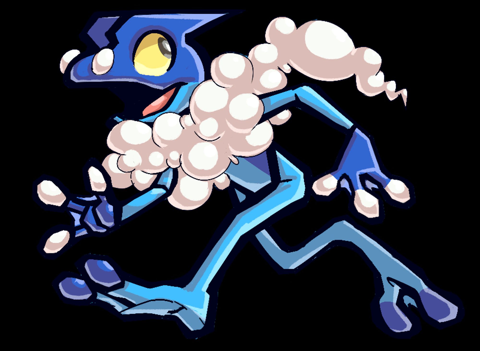 sample render of Frogadier from Pokémon