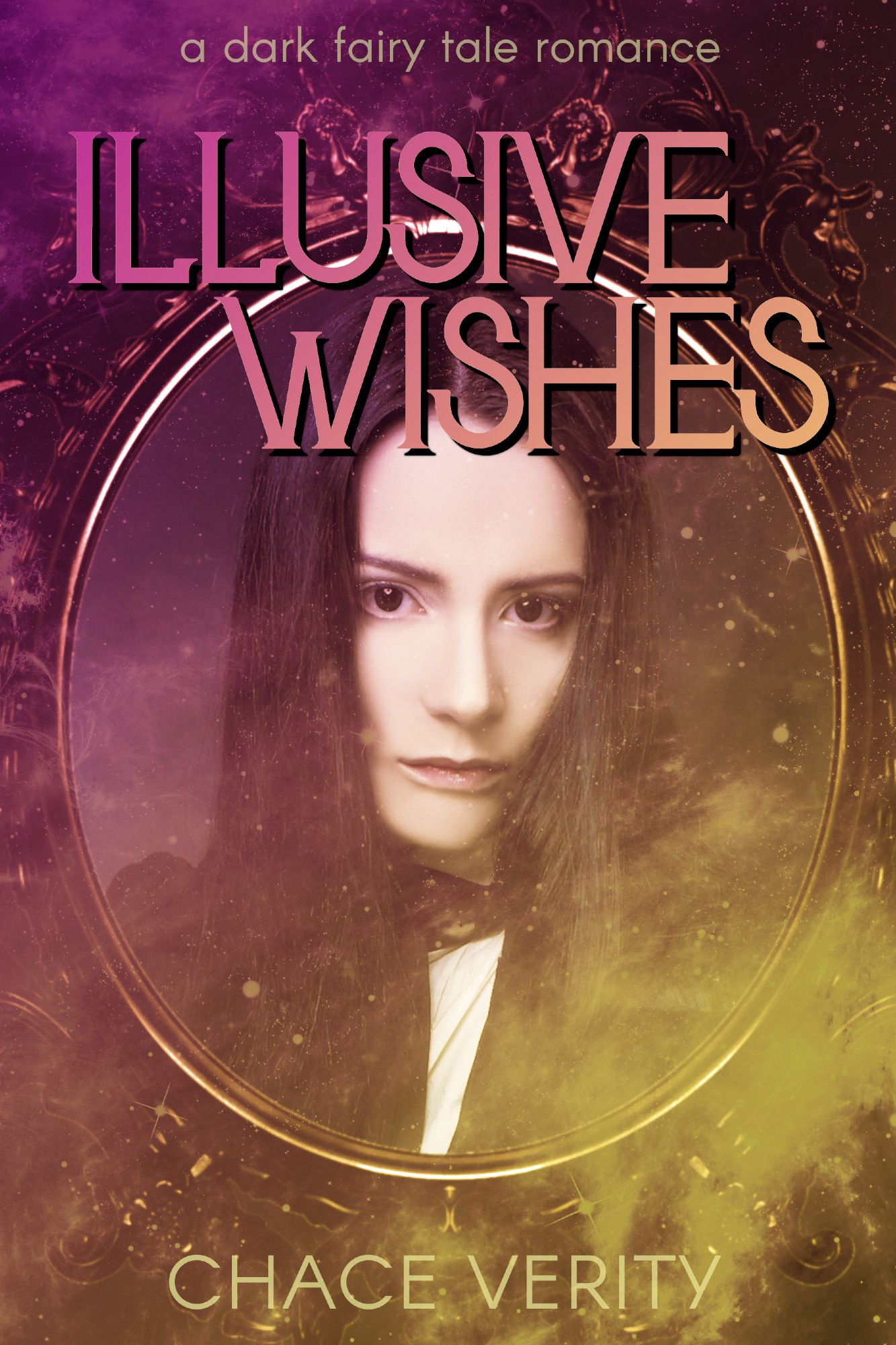 Cover for Chace Verity's Illusive Wishes featuring a pale person trapped in a mirror.