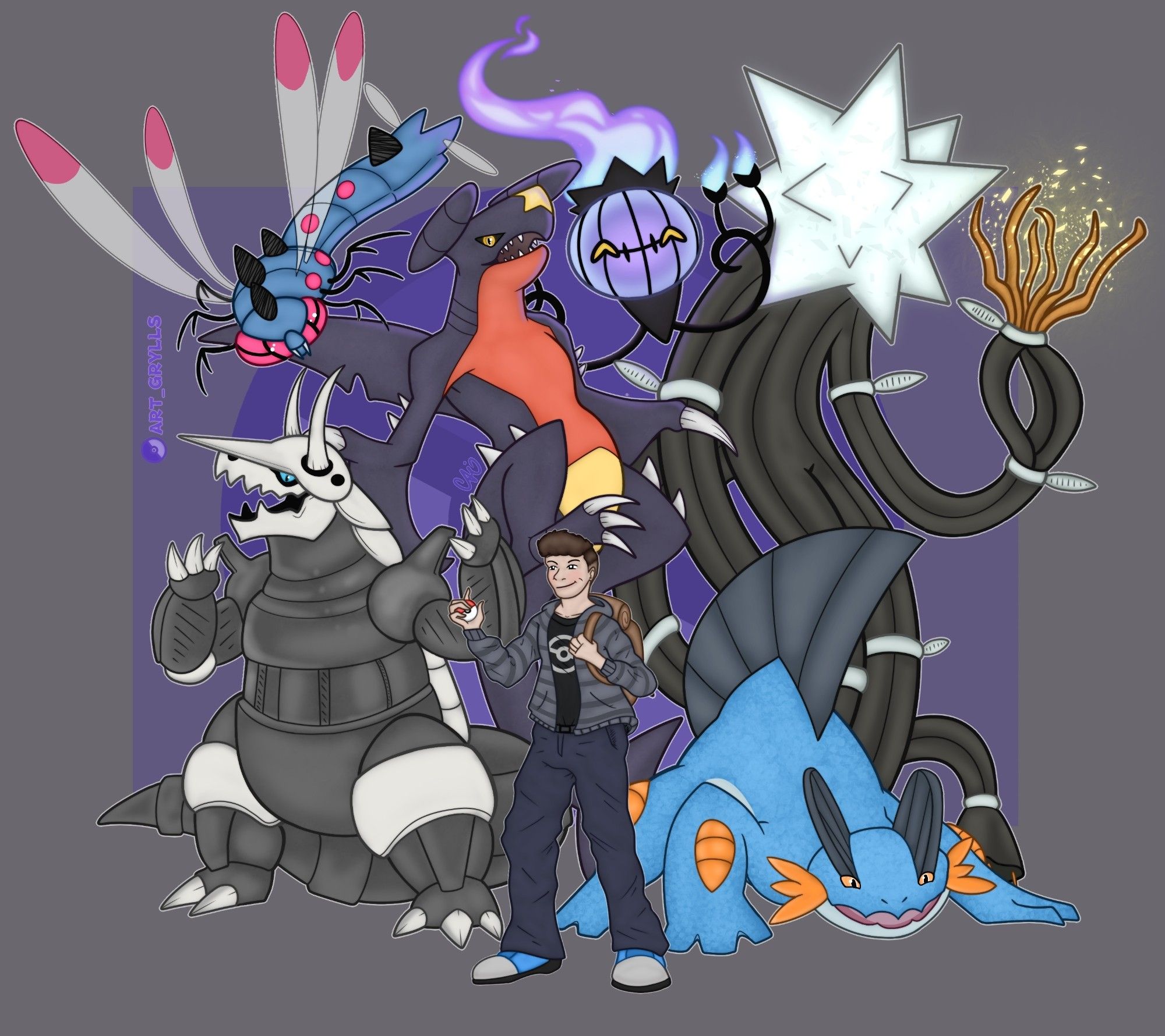 • Garchomp
• Swampert
• Yanmega✨️
• Aggron
• Xurkitree 
• Chandelure