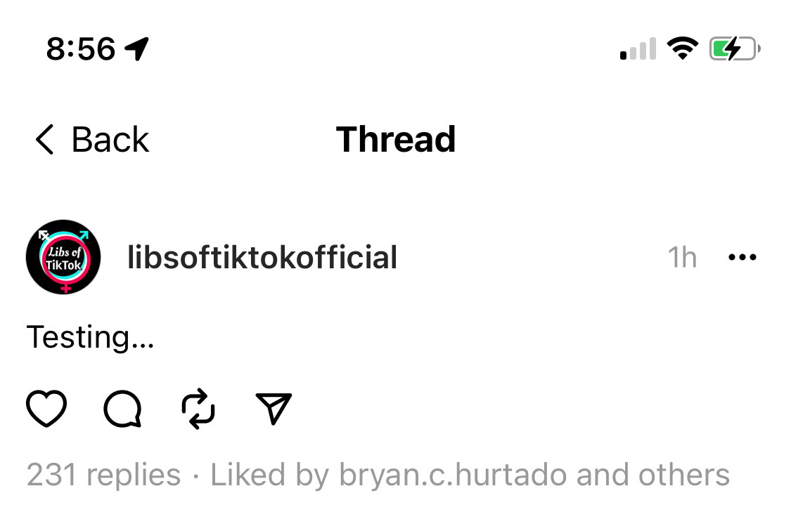 libsoftiktok trying out Threads