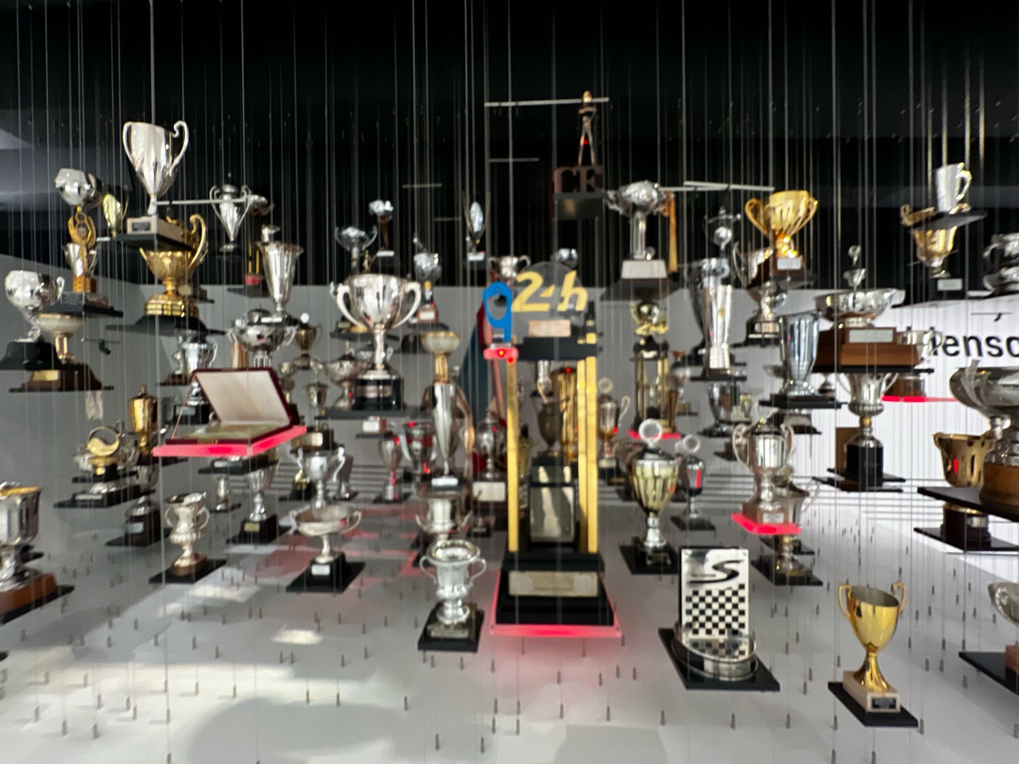 A bunch of Porsche’s racing trophies