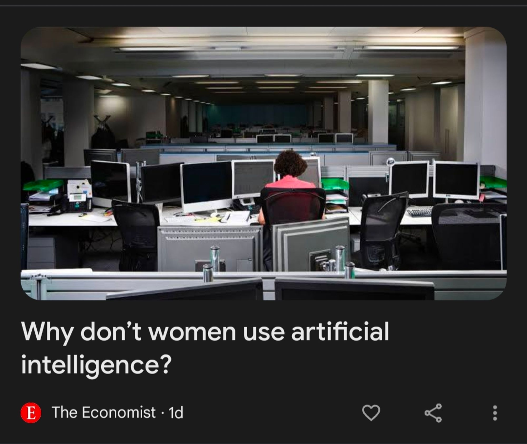 The Economist, yesterday: Why don't women use artificial intelligence?