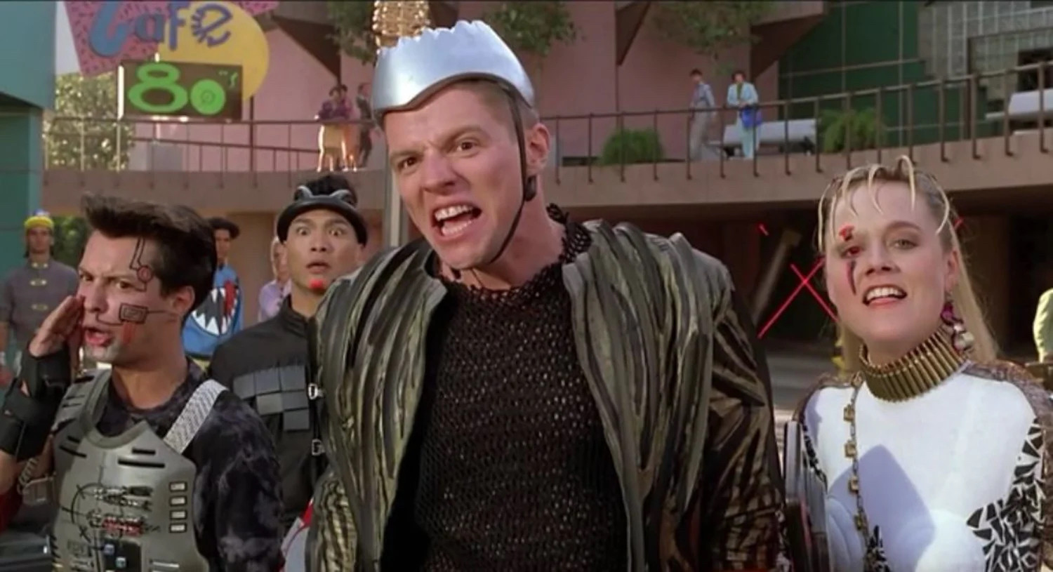 Griff and his gang in the depiction of how the future would look in Back To The Future 2.