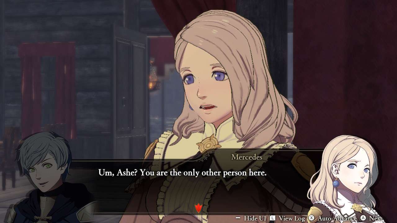 Mercedes tells Ashe, "Um, Ashe?  You are the only other person here."