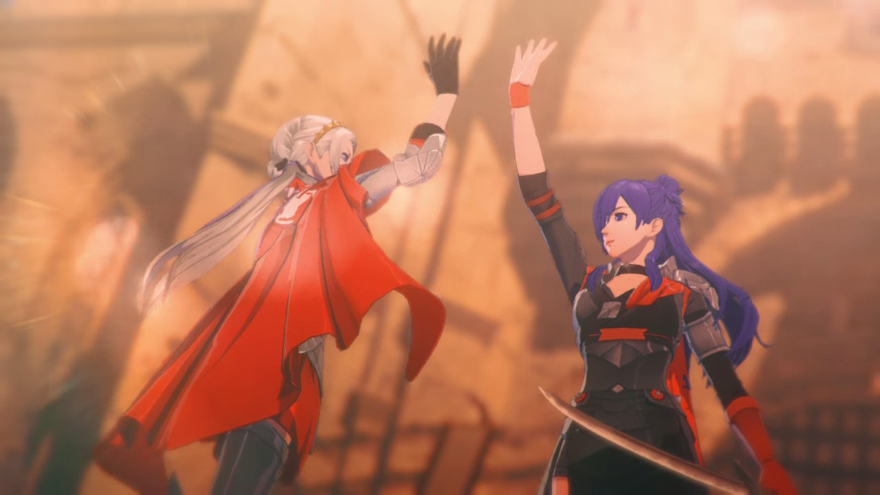 Edelgard and Shez high-five.